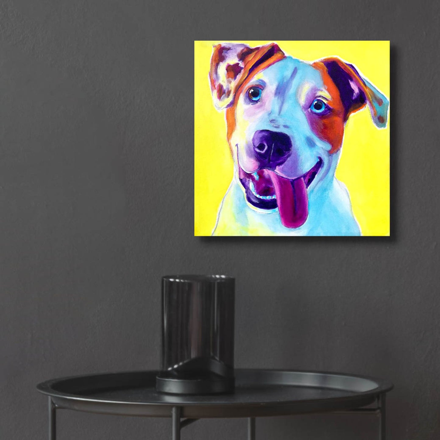 Epic Art 'Pit Bull - Elphaba2 by Dawg Painter, Acrylic Glass Wall Art,12x12