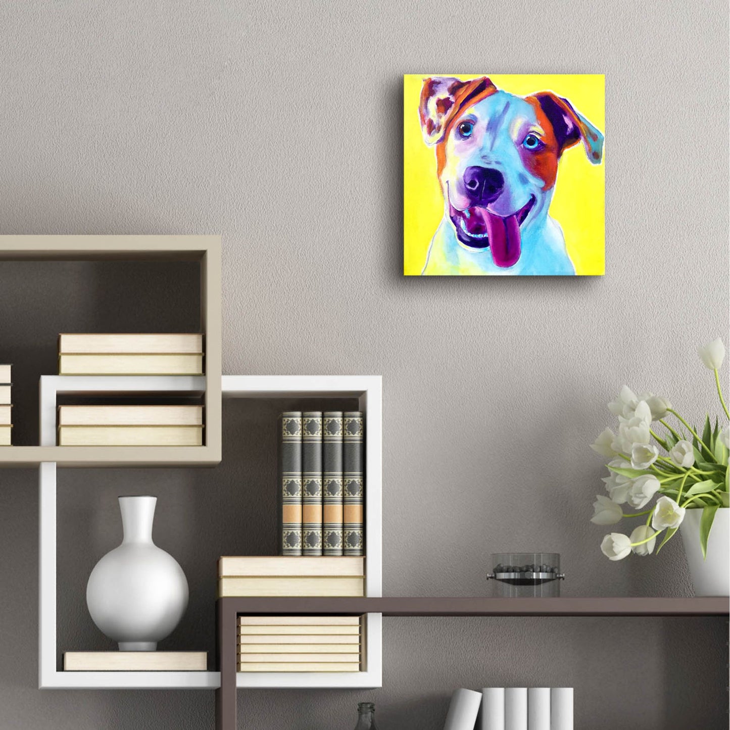 Epic Art 'Pit Bull - Elphaba2 by Dawg Painter, Acrylic Glass Wall Art,12x12