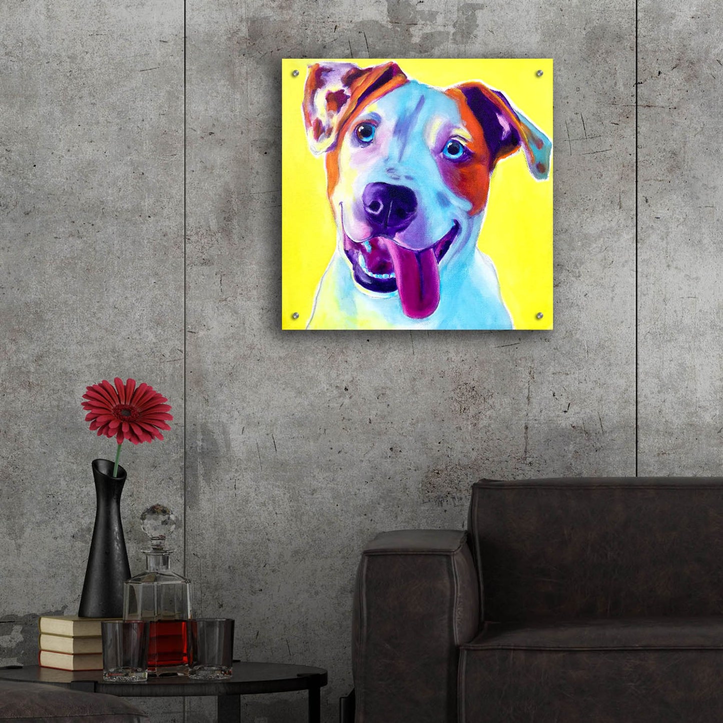 Epic Art 'Pit Bull - Elphaba2 by Dawg Painter, Acrylic Glass Wall Art,24x24