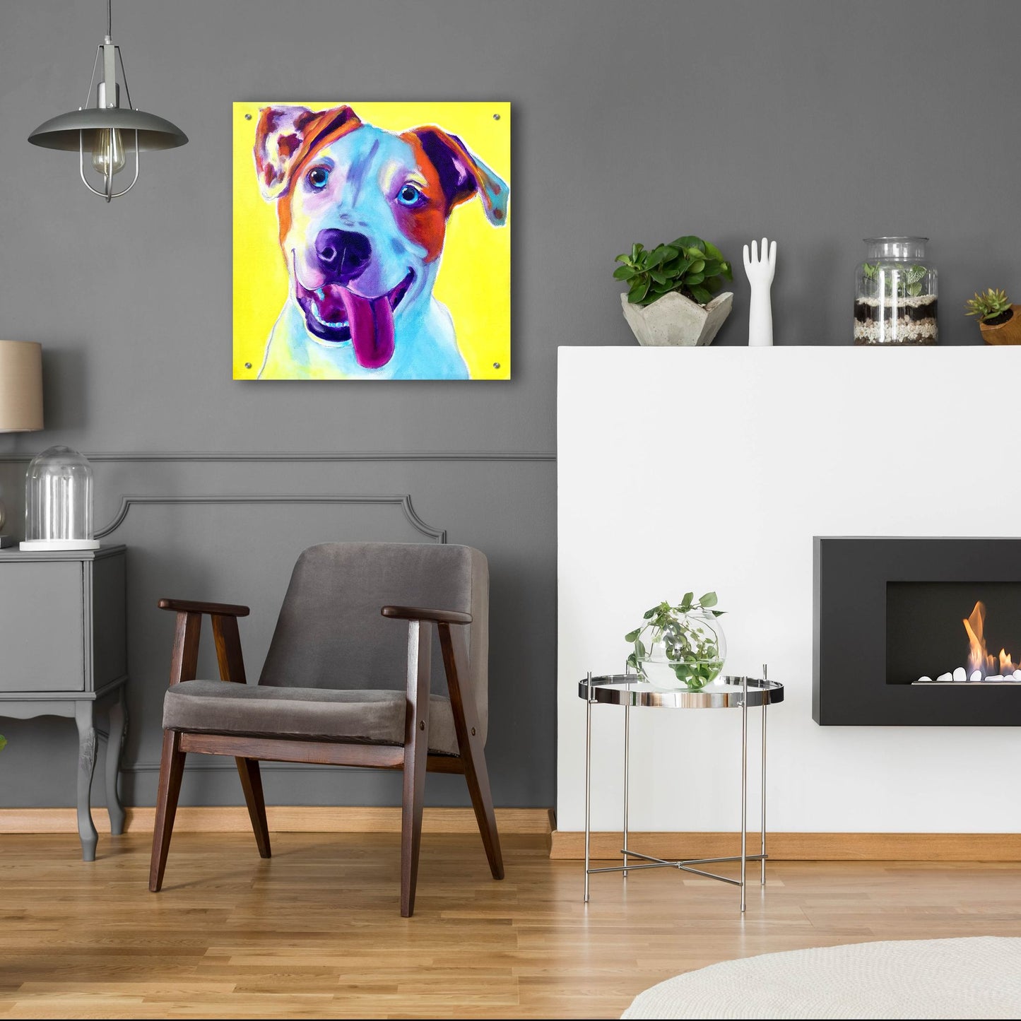 Epic Art 'Pit Bull - Elphaba2 by Dawg Painter, Acrylic Glass Wall Art,24x24