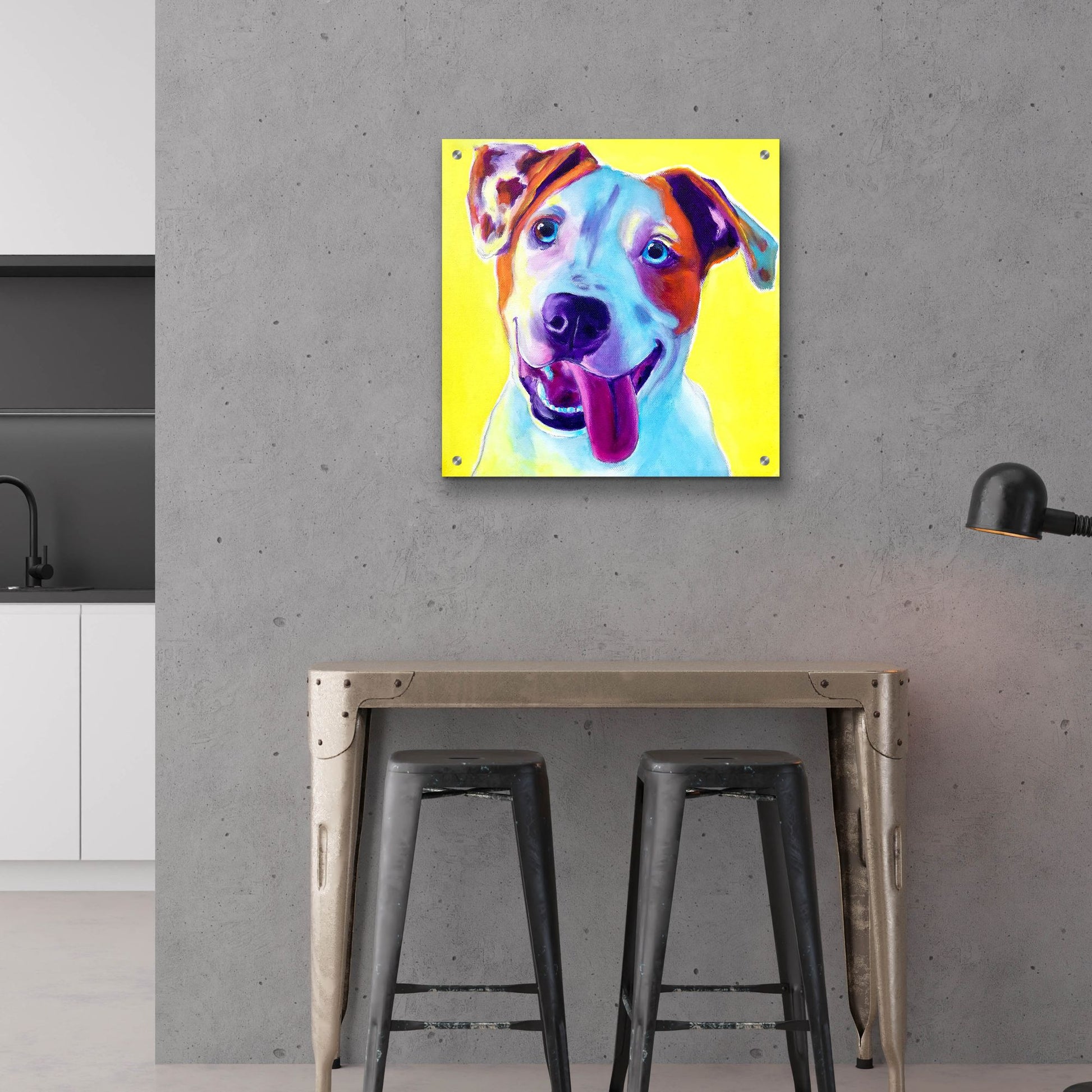 Epic Art 'Pit Bull - Elphaba2 by Dawg Painter, Acrylic Glass Wall Art,24x24