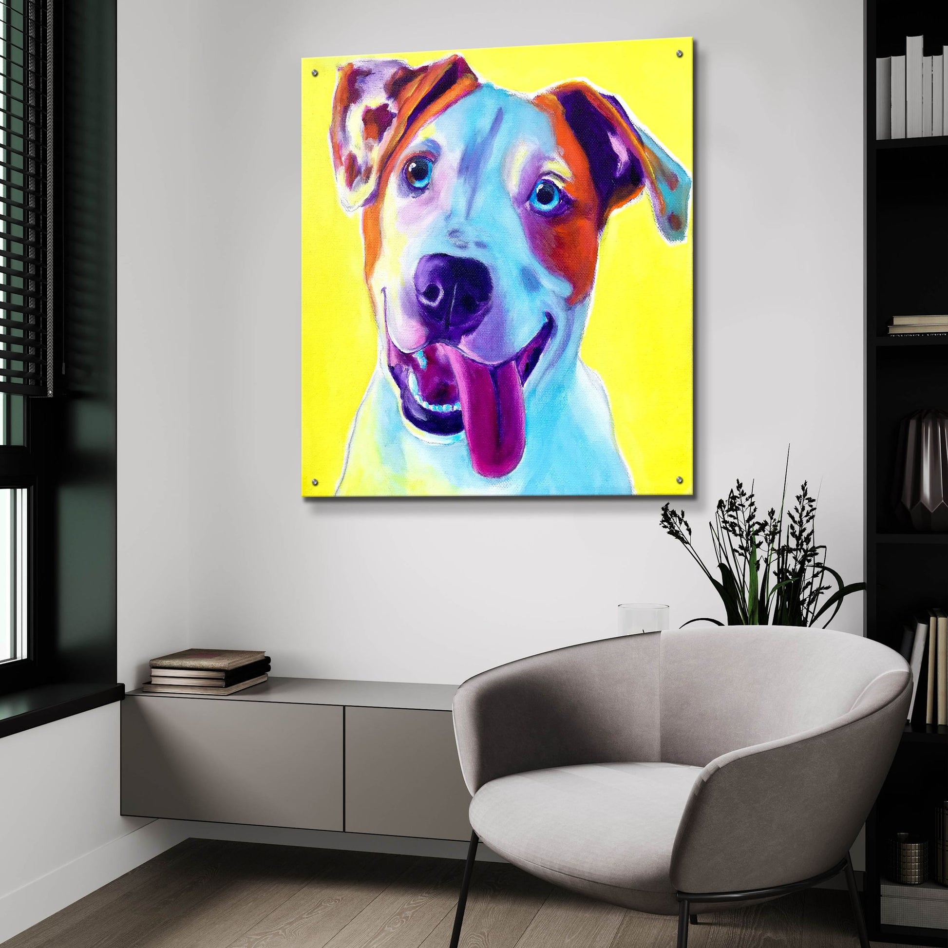 Epic Art 'Pit Bull - Elphaba2 by Dawg Painter, Acrylic Glass Wall Art,36x36