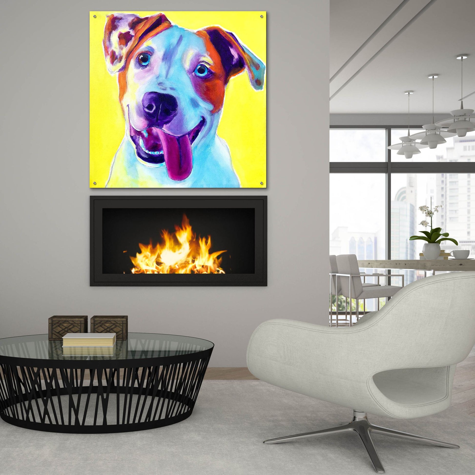 Epic Art 'Pit Bull - Elphaba2 by Dawg Painter, Acrylic Glass Wall Art,36x36