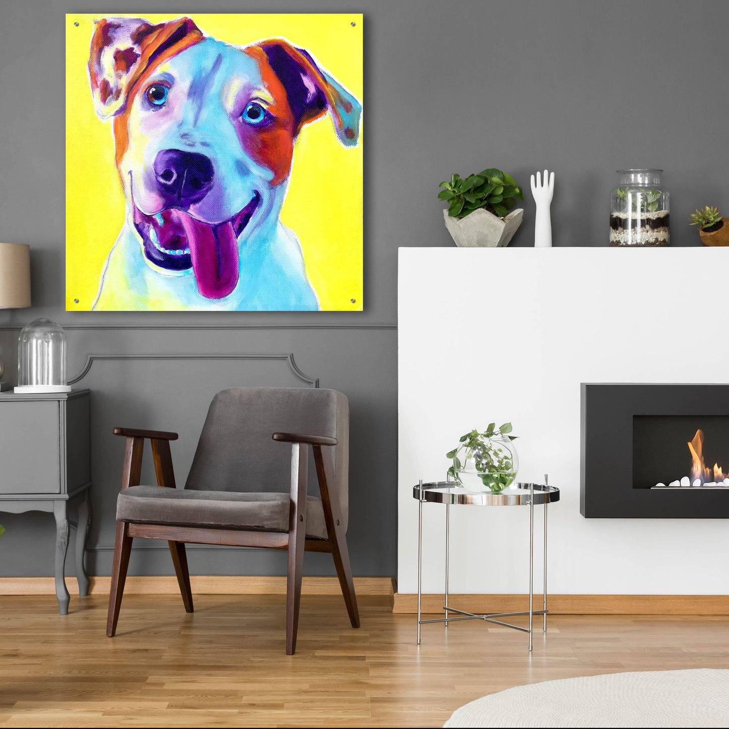 Epic Art 'Pit Bull - Elphaba2 by Dawg Painter, Acrylic Glass Wall Art,36x36