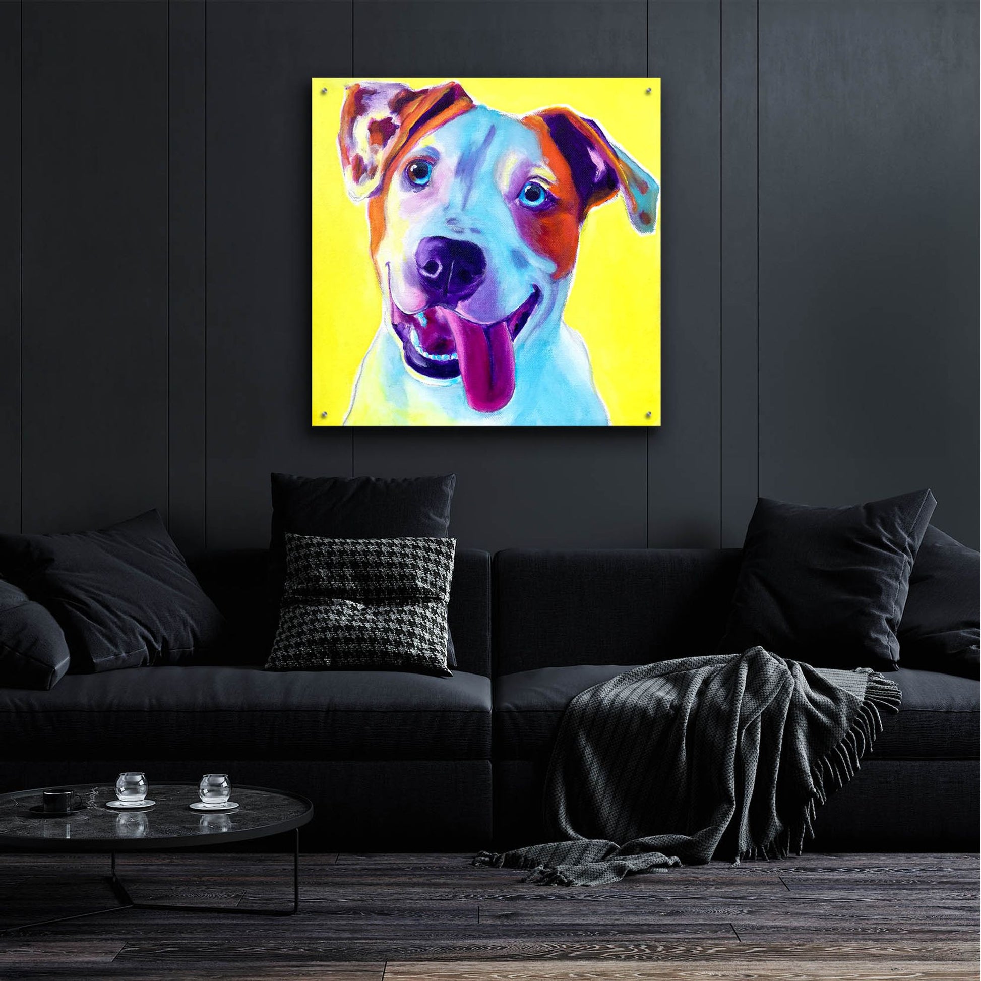 Epic Art 'Pit Bull - Elphaba2 by Dawg Painter, Acrylic Glass Wall Art,36x36