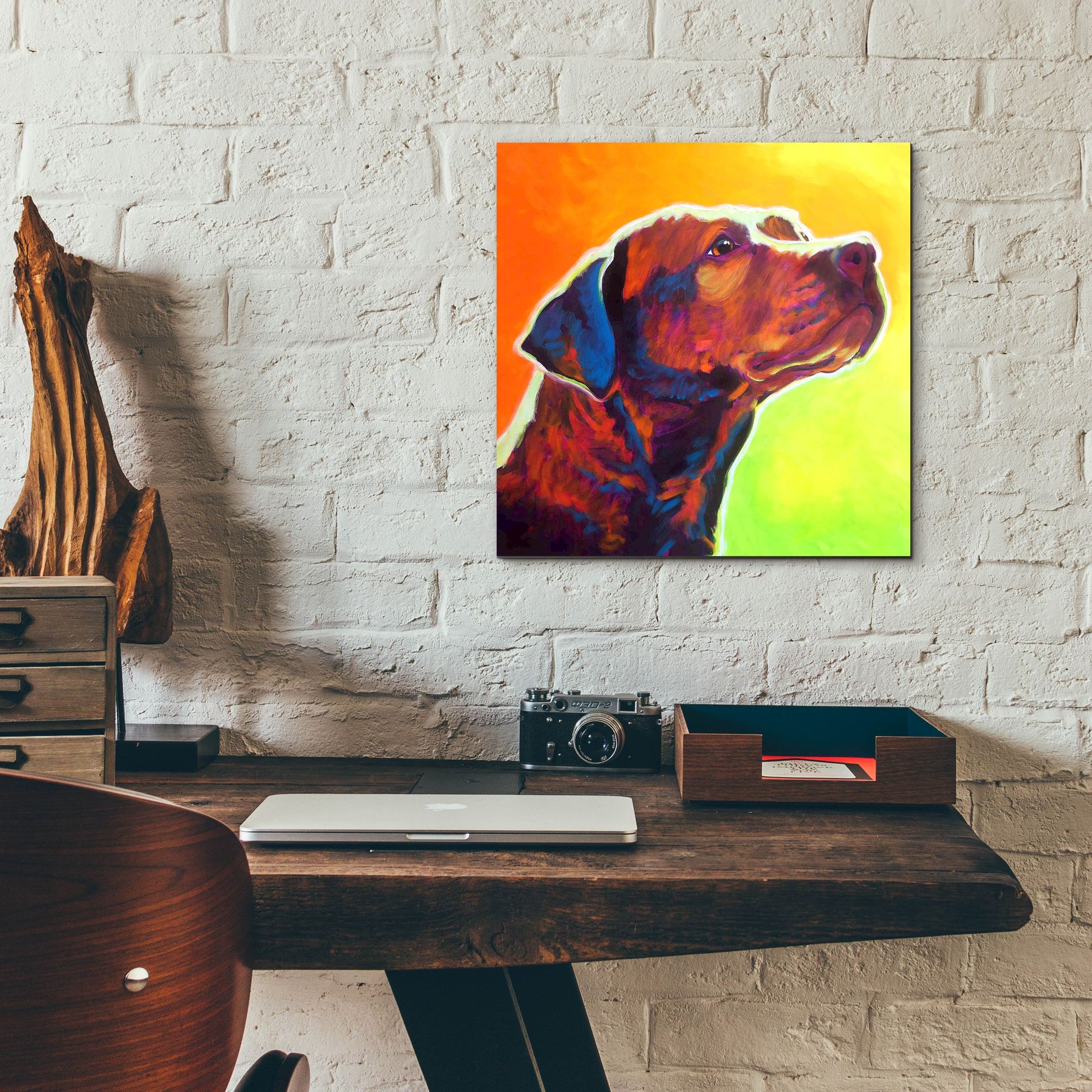 Epic Art 'Pit Bull - Fuji2 by Dawg Painter, Acrylic Glass Wall Art,12x12