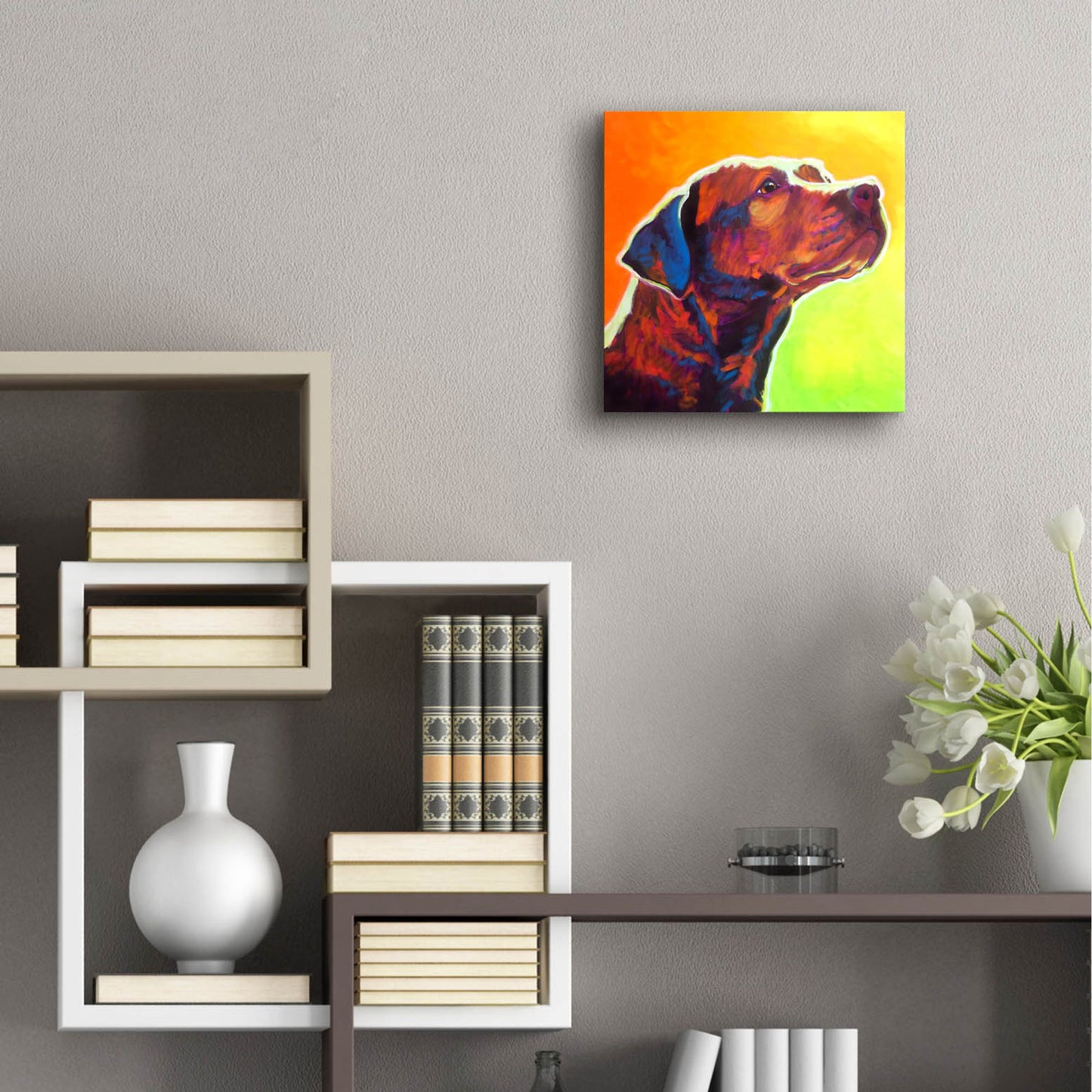 Epic Art 'Pit Bull - Fuji2 by Dawg Painter, Acrylic Glass Wall Art,12x12