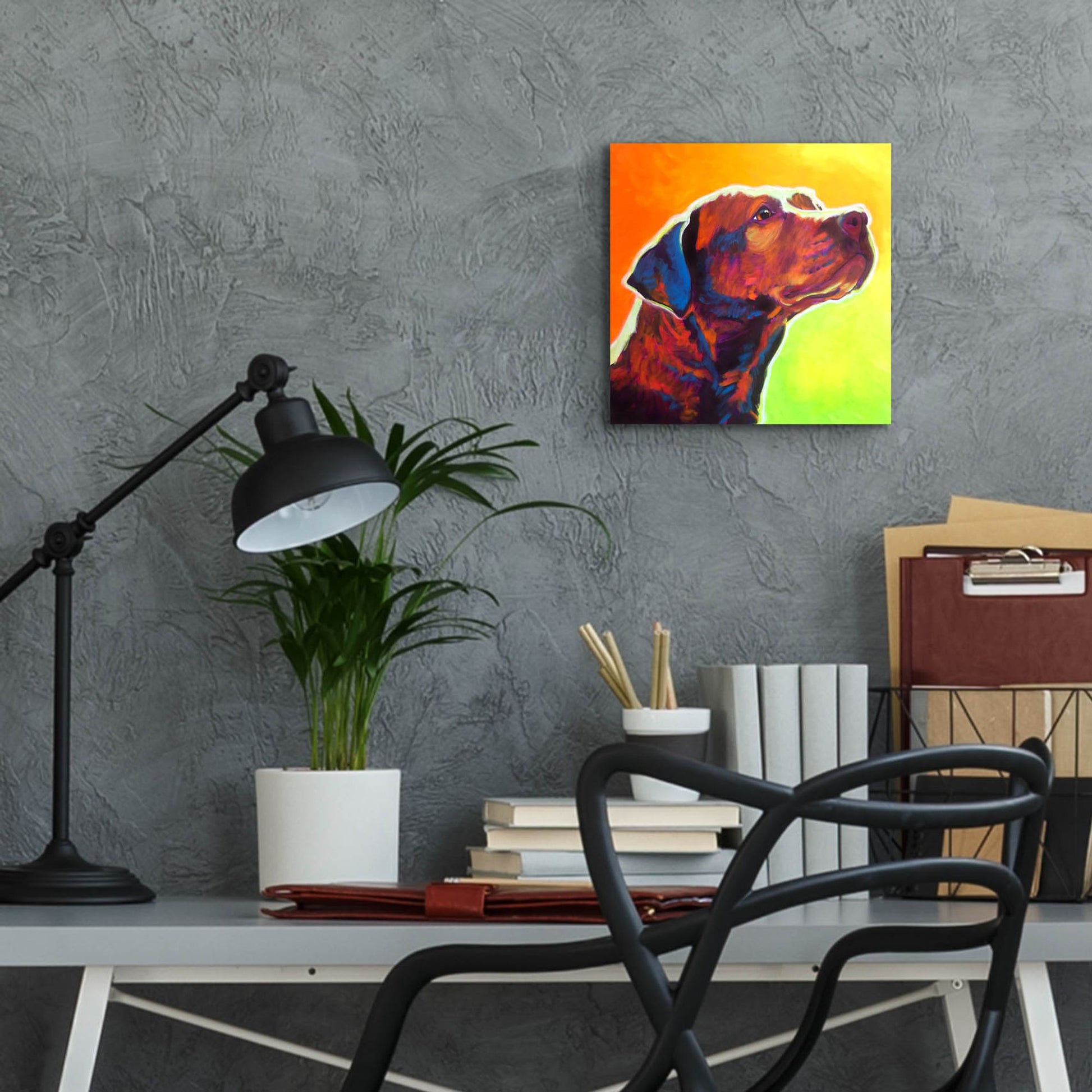 Epic Art 'Pit Bull - Fuji2 by Dawg Painter, Acrylic Glass Wall Art,12x12