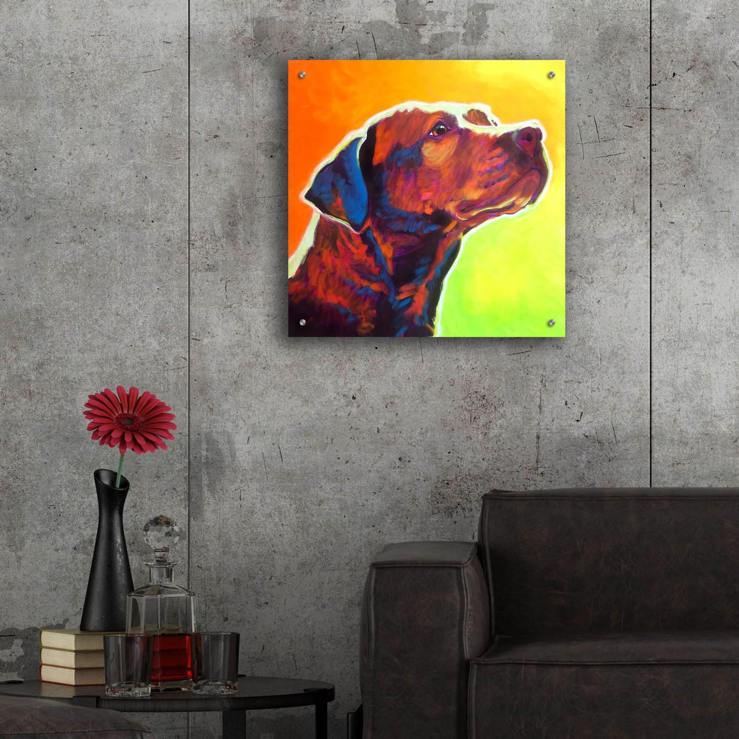 Epic Art 'Pit Bull - Fuji2 by Dawg Painter, Acrylic Glass Wall Art,24x24