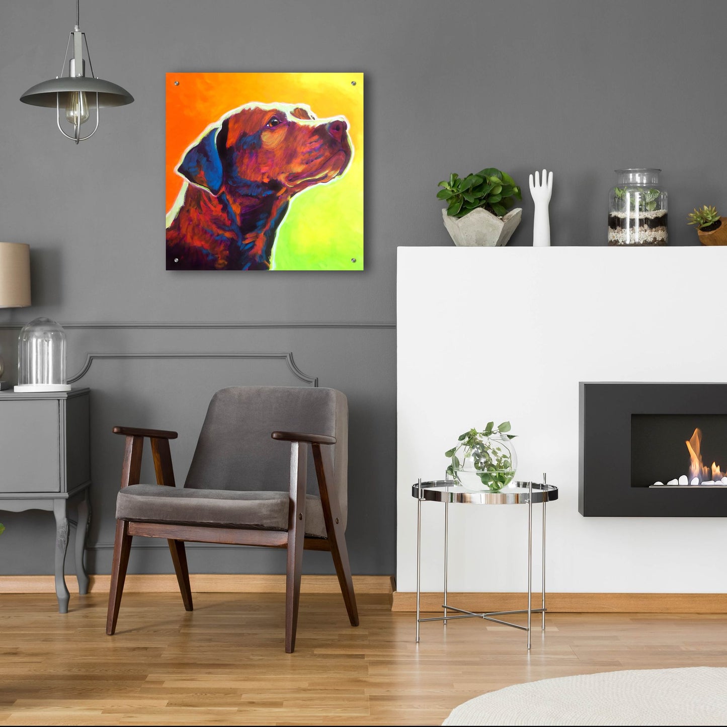 Epic Art 'Pit Bull - Fuji2 by Dawg Painter, Acrylic Glass Wall Art,24x24