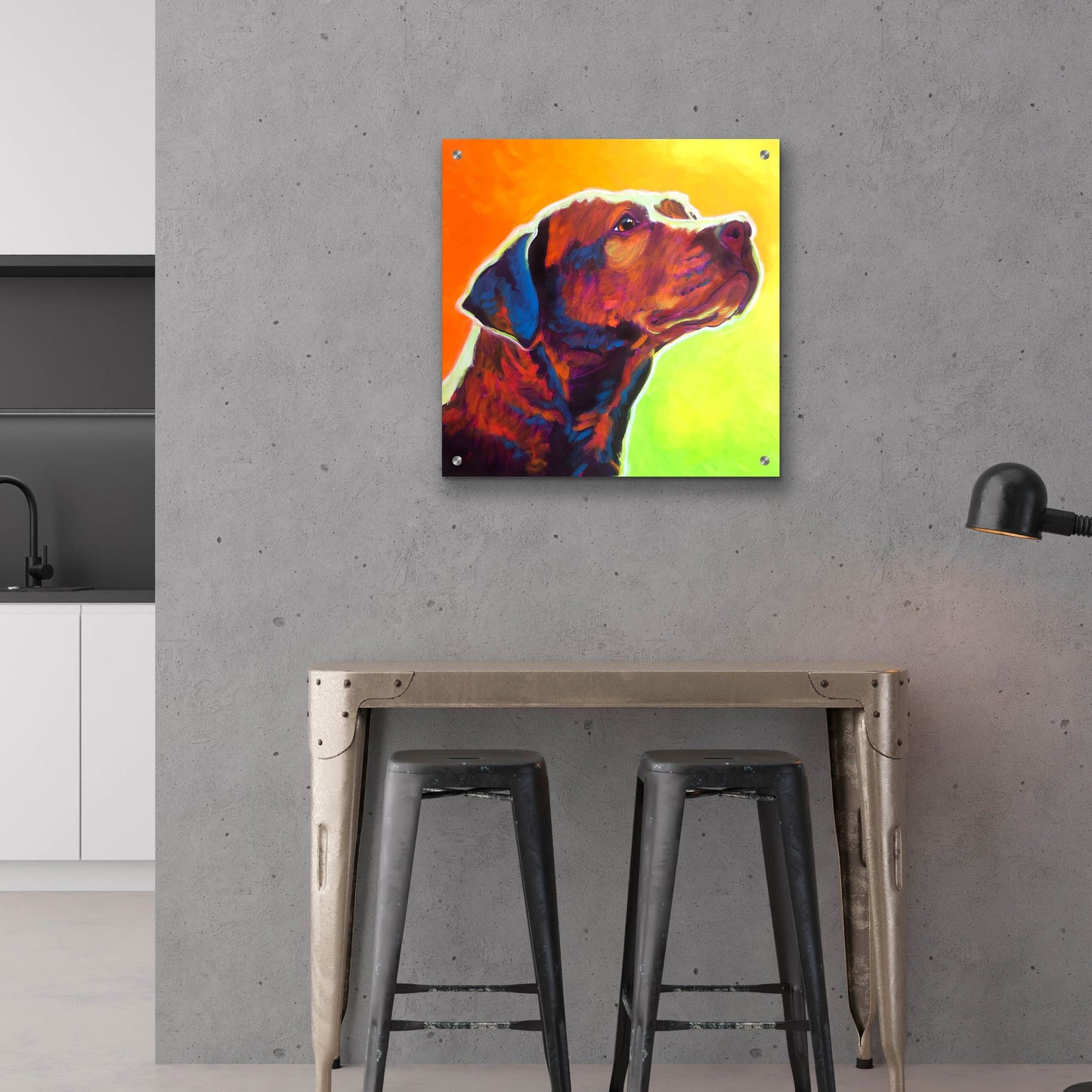 Epic Art 'Pit Bull - Fuji2 by Dawg Painter, Acrylic Glass Wall Art,24x24