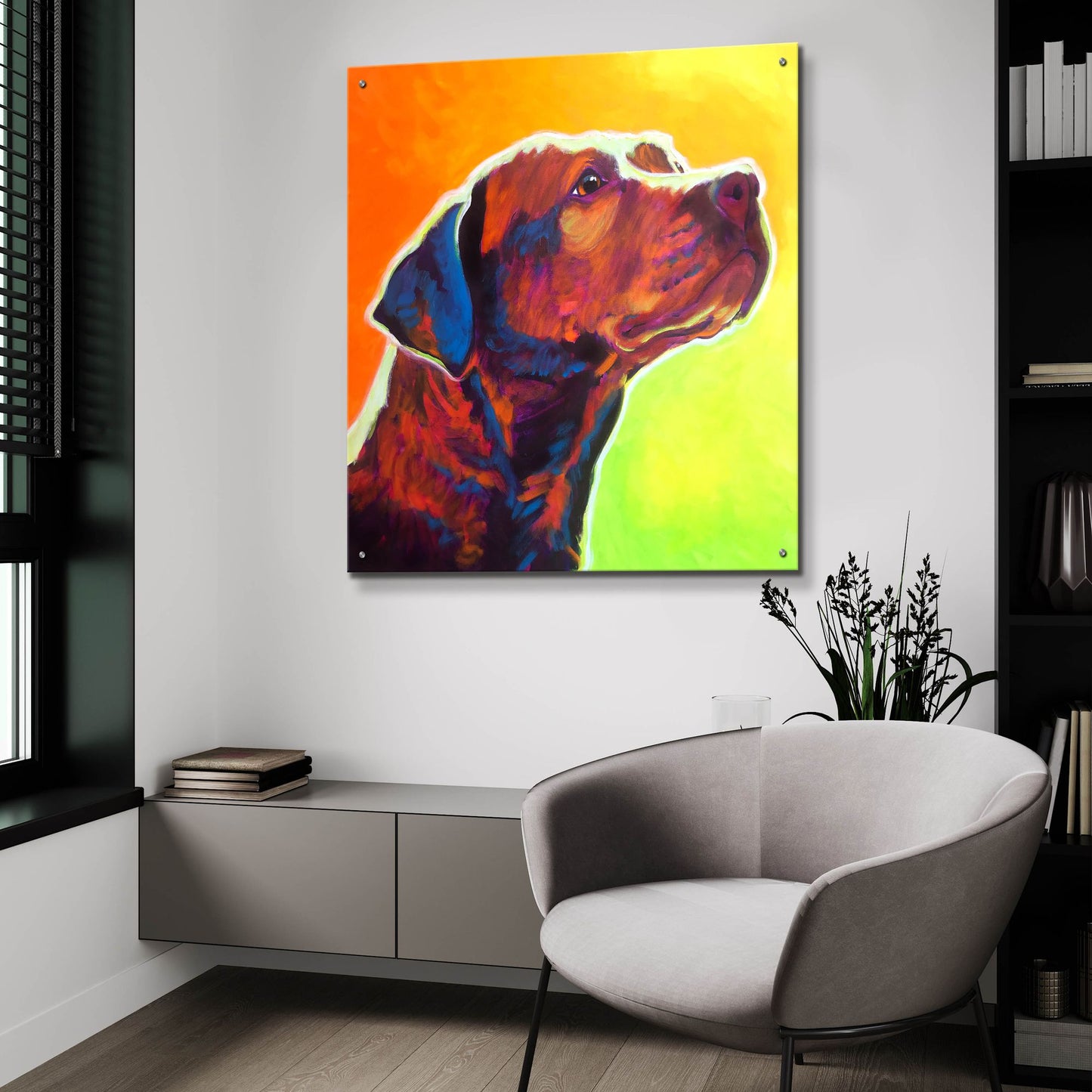 Epic Art 'Pit Bull - Fuji2 by Dawg Painter, Acrylic Glass Wall Art,36x36