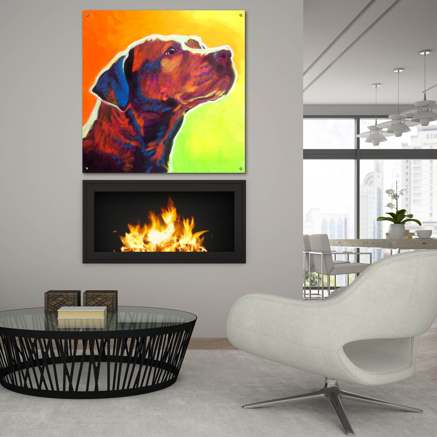 Epic Art 'Pit Bull - Fuji2 by Dawg Painter, Acrylic Glass Wall Art,36x36