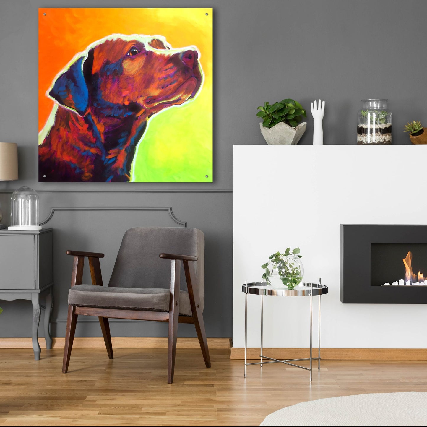 Epic Art 'Pit Bull - Fuji2 by Dawg Painter, Acrylic Glass Wall Art,36x36