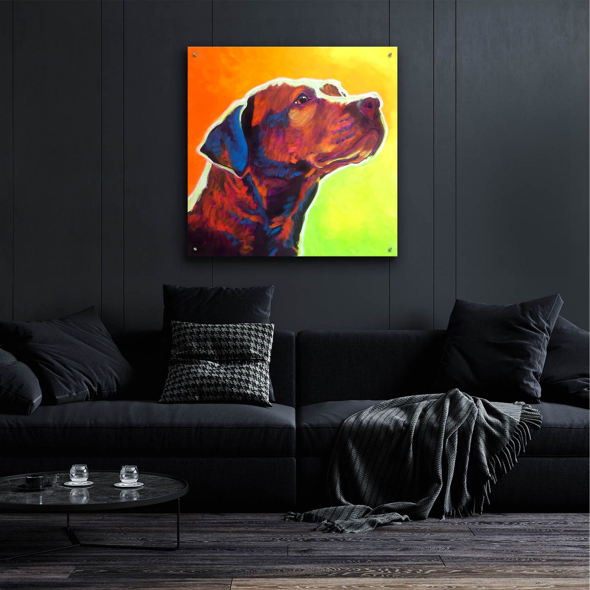 Epic Art 'Pit Bull - Fuji2 by Dawg Painter, Acrylic Glass Wall Art,36x36