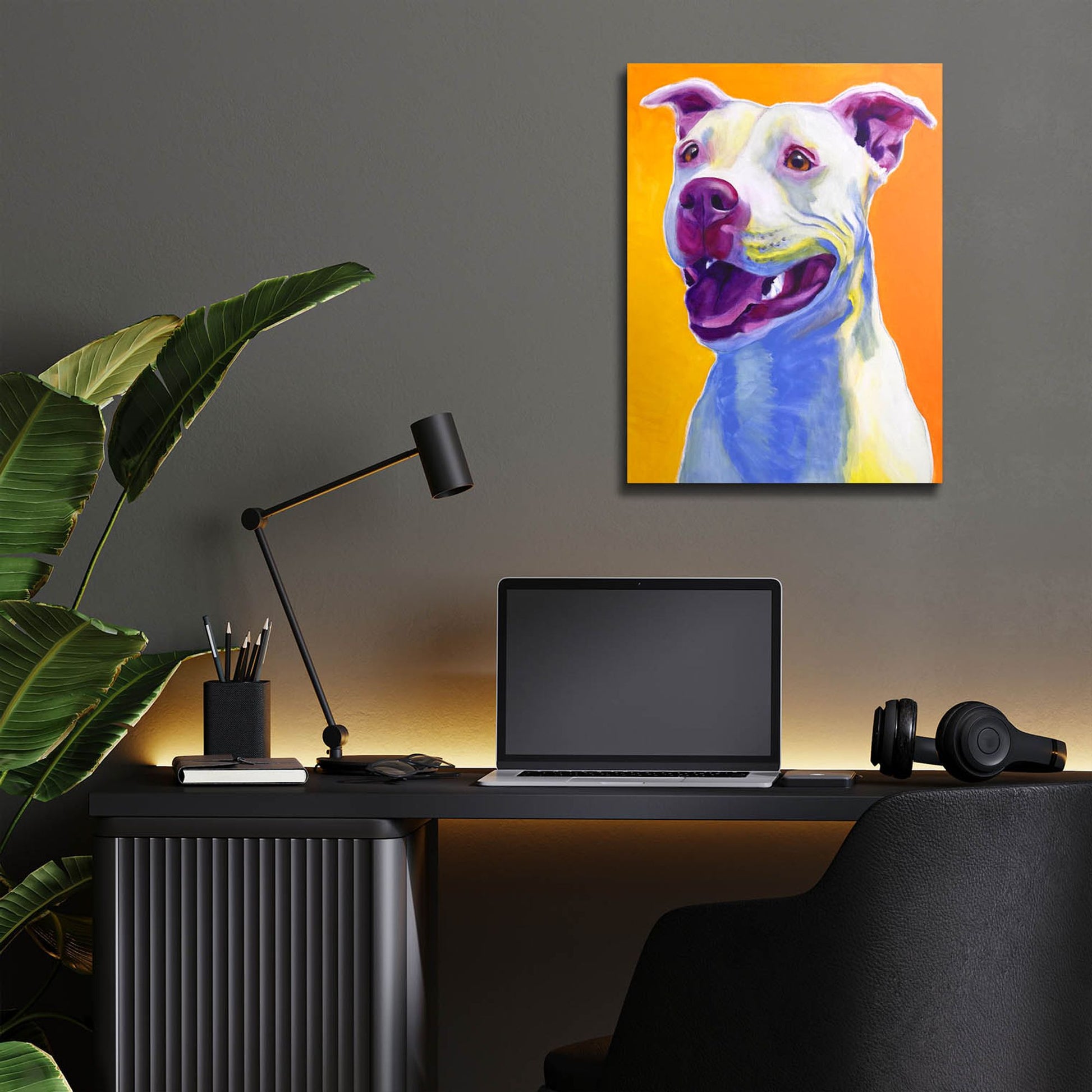 Epic Art 'Pit Bull - Honey2 by Dawg Painter, Acrylic Glass Wall Art,12x16