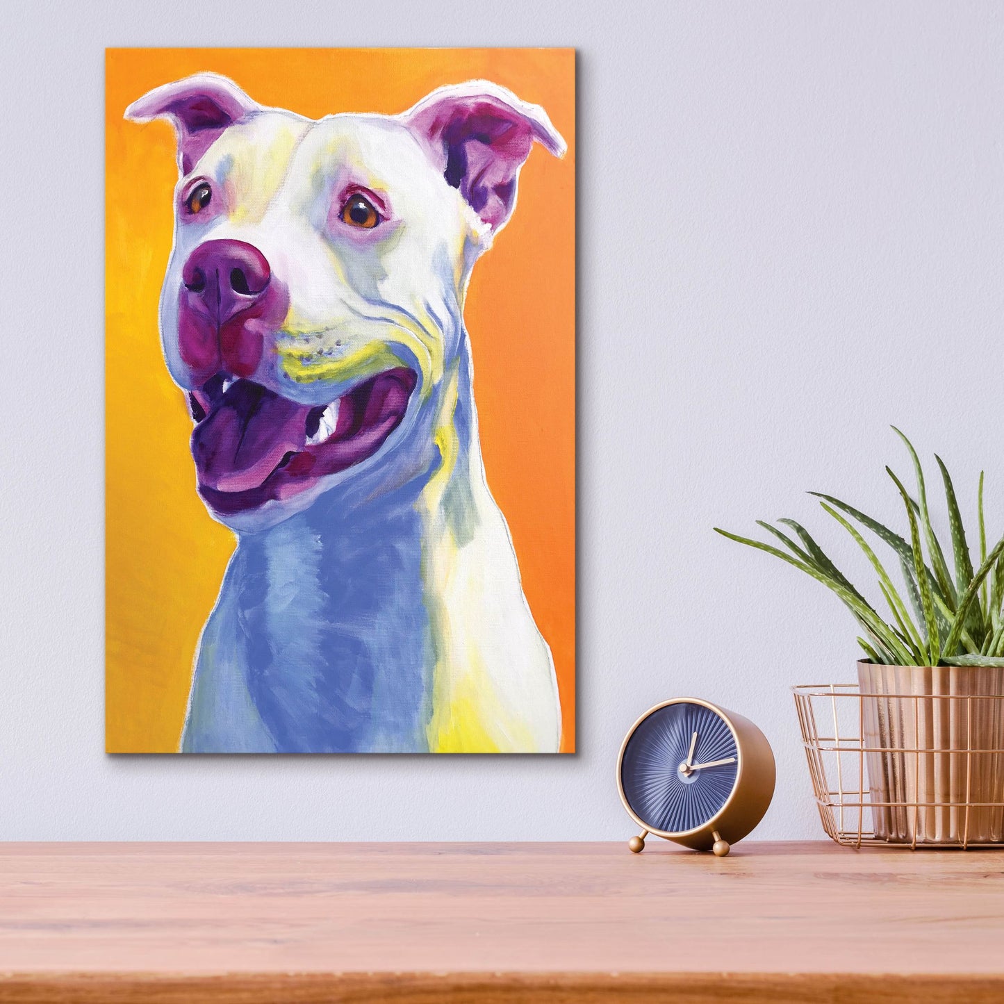 Epic Art 'Pit Bull - Honey2 by Dawg Painter, Acrylic Glass Wall Art,12x16