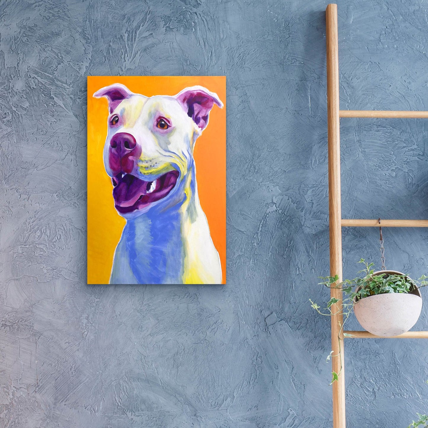 Epic Art 'Pit Bull - Honey2 by Dawg Painter, Acrylic Glass Wall Art,16x24