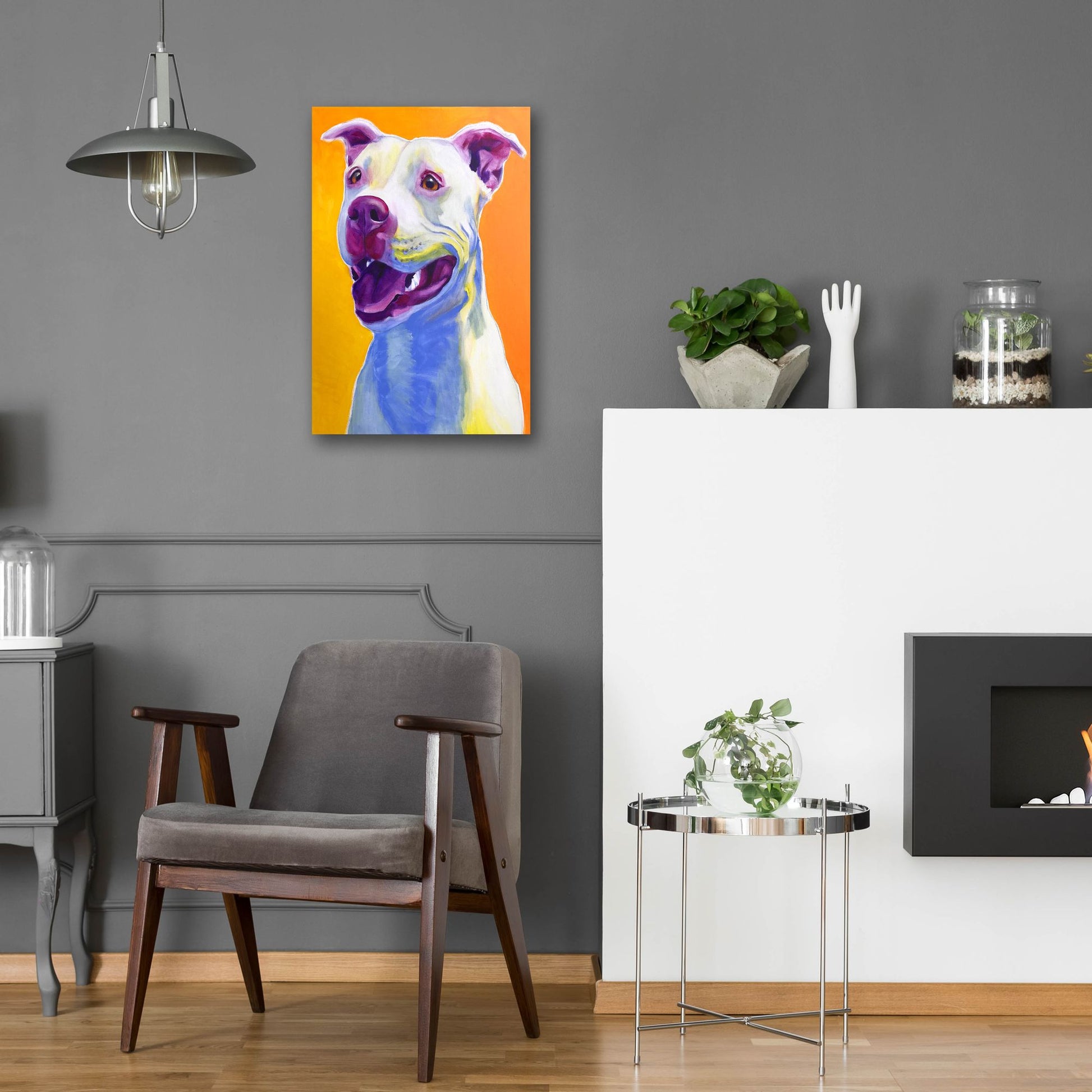 Epic Art 'Pit Bull - Honey2 by Dawg Painter, Acrylic Glass Wall Art,16x24