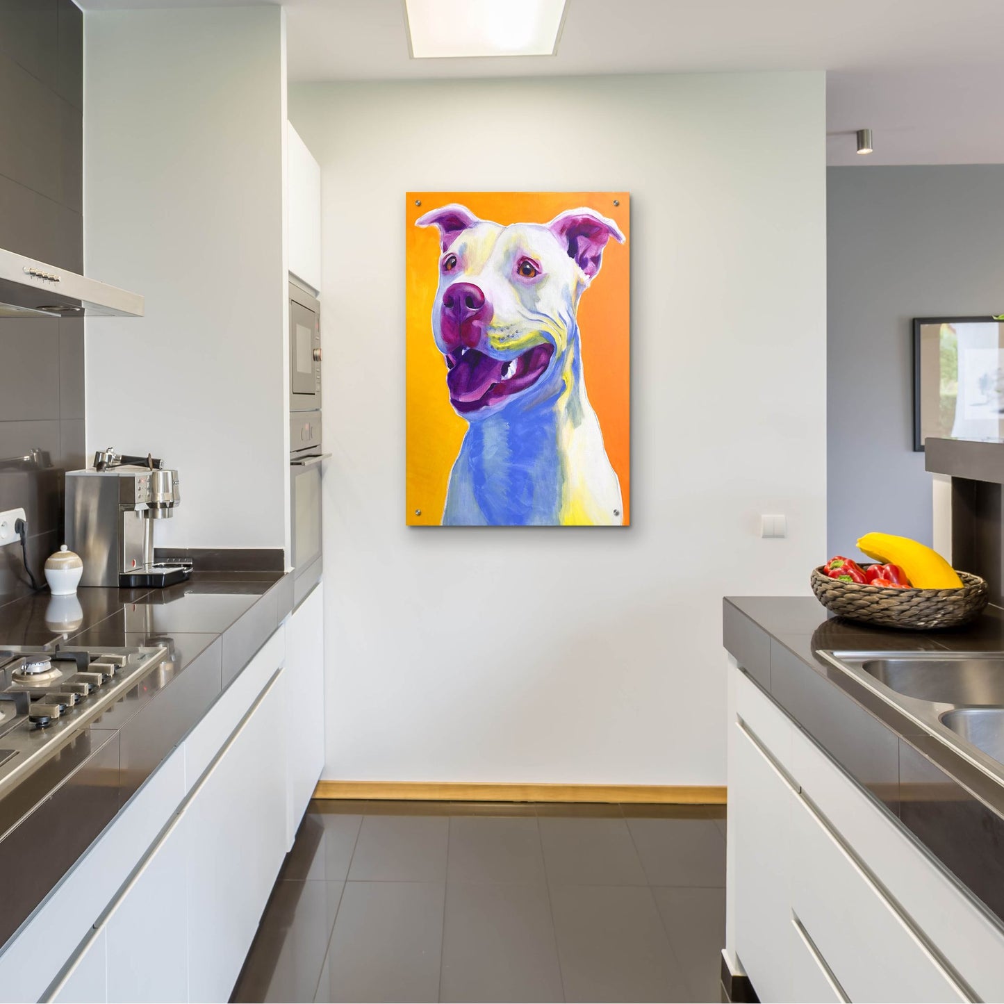 Epic Art 'Pit Bull - Honey2 by Dawg Painter, Acrylic Glass Wall Art,24x36