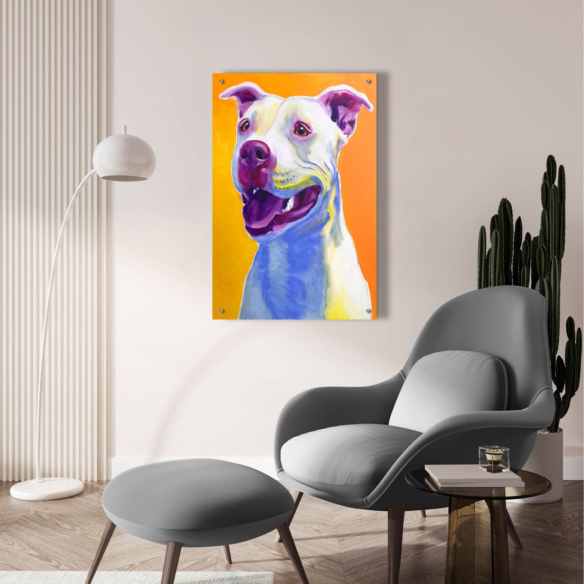 Epic Art 'Pit Bull - Honey2 by Dawg Painter, Acrylic Glass Wall Art,24x36