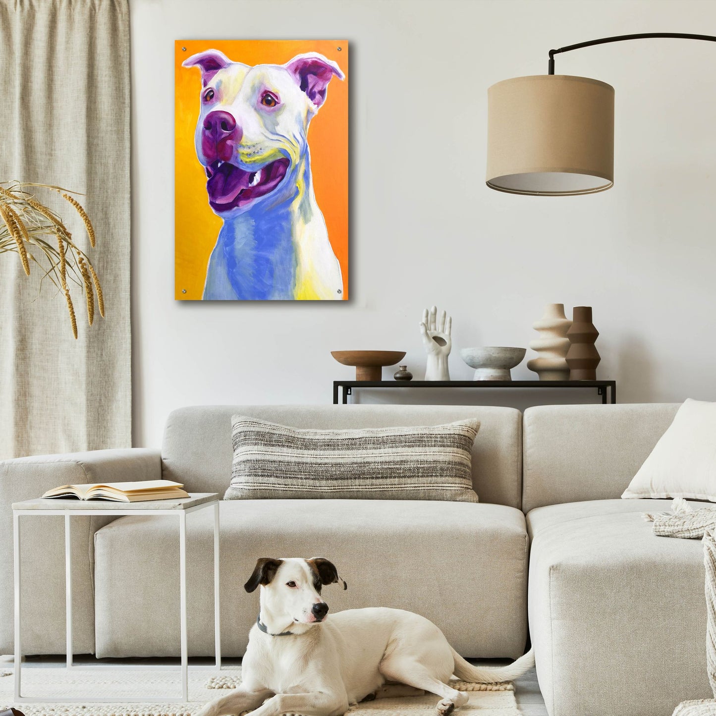 Epic Art 'Pit Bull - Honey2 by Dawg Painter, Acrylic Glass Wall Art,24x36