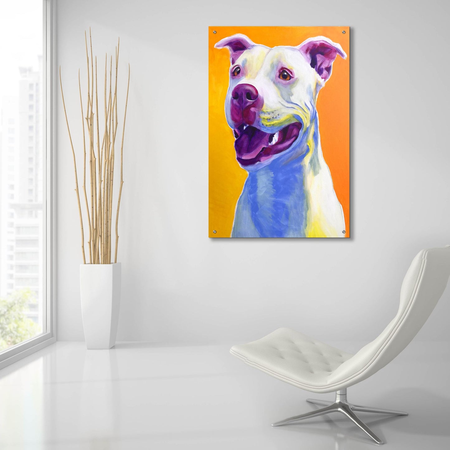 Epic Art 'Pit Bull - Honey2 by Dawg Painter, Acrylic Glass Wall Art,24x36