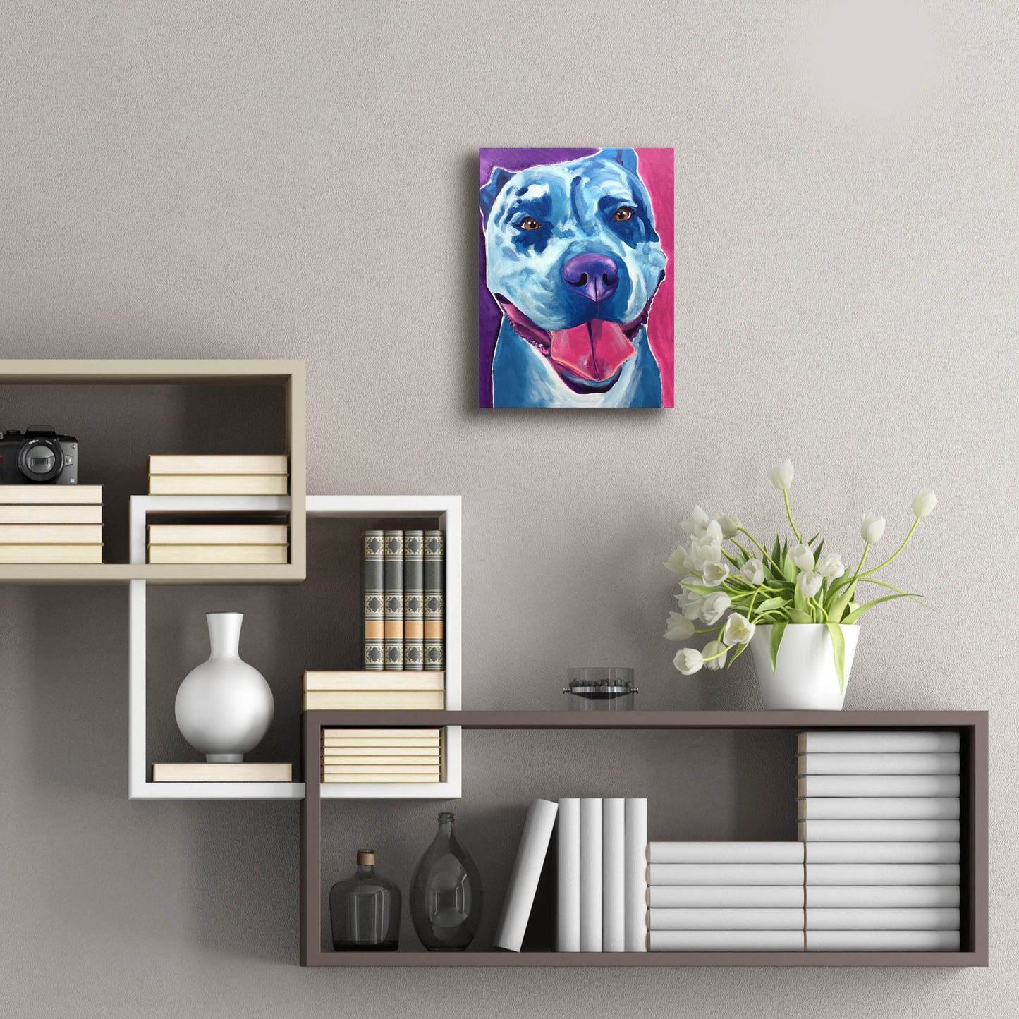 Epic Art 'Pit Bull - Merle2 by Dawg Painter, Acrylic Glass Wall Art,12x16