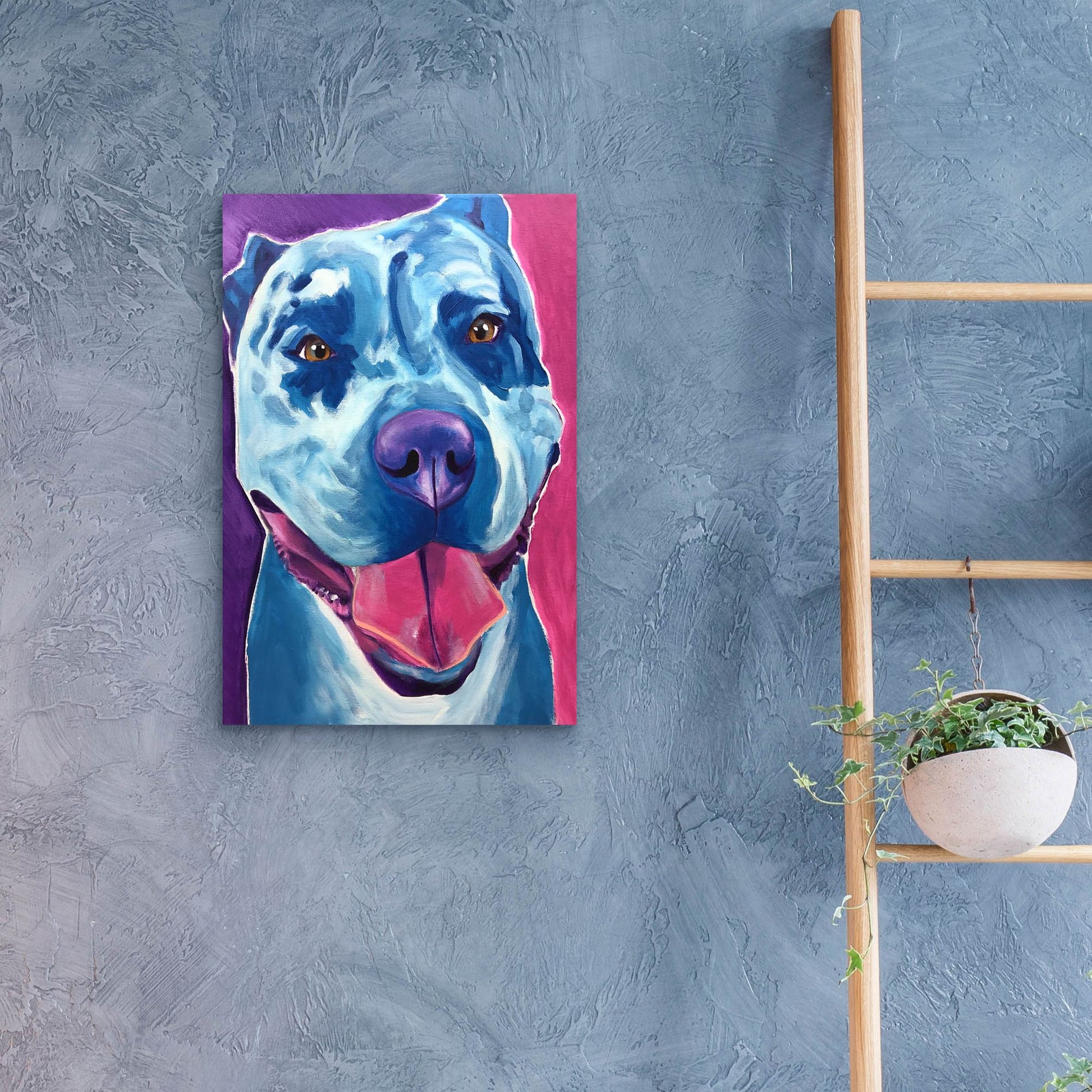 Epic Art 'Pit Bull - Merle2 by Dawg Painter, Acrylic Glass Wall Art,16x24