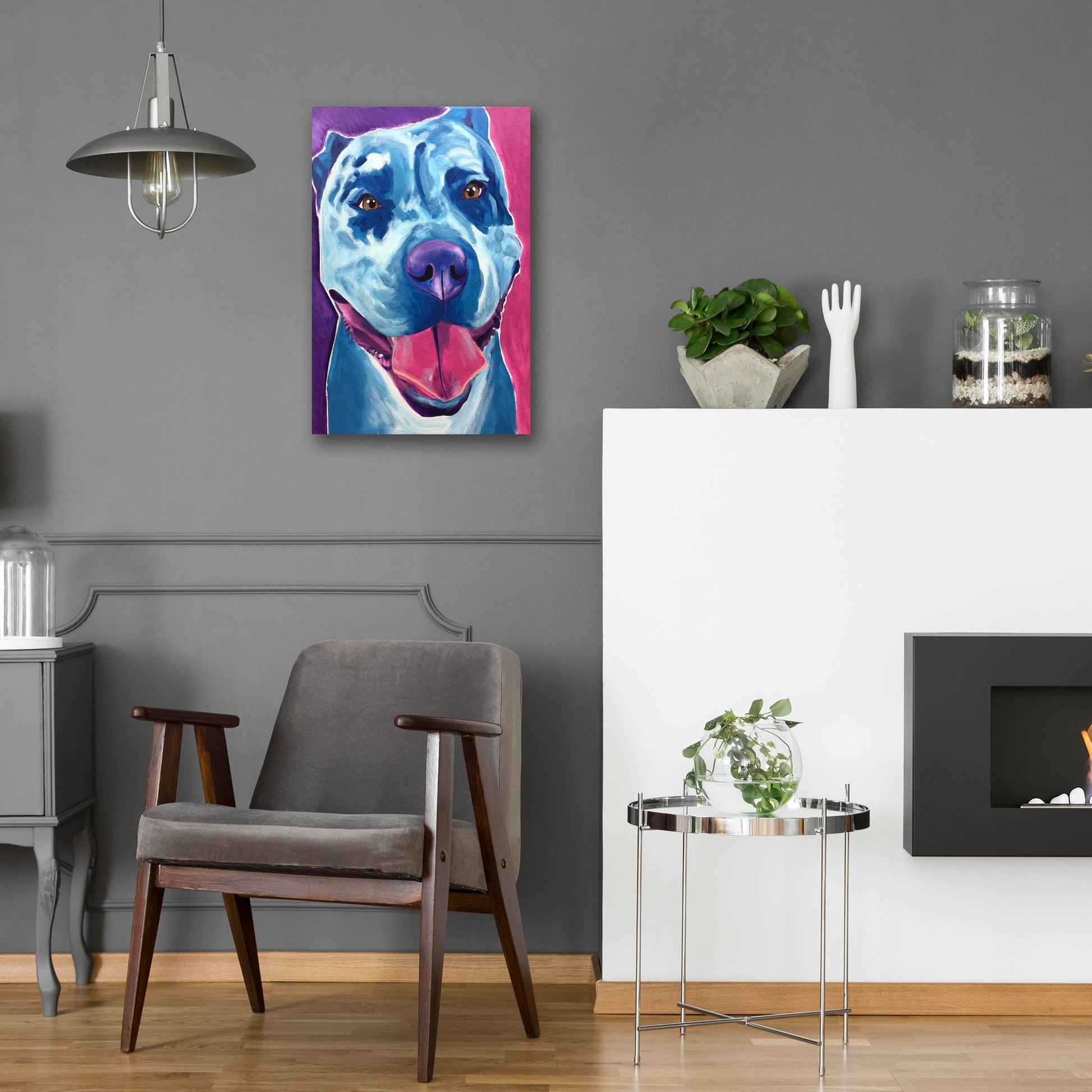 Epic Art 'Pit Bull - Merle2 by Dawg Painter, Acrylic Glass Wall Art,16x24