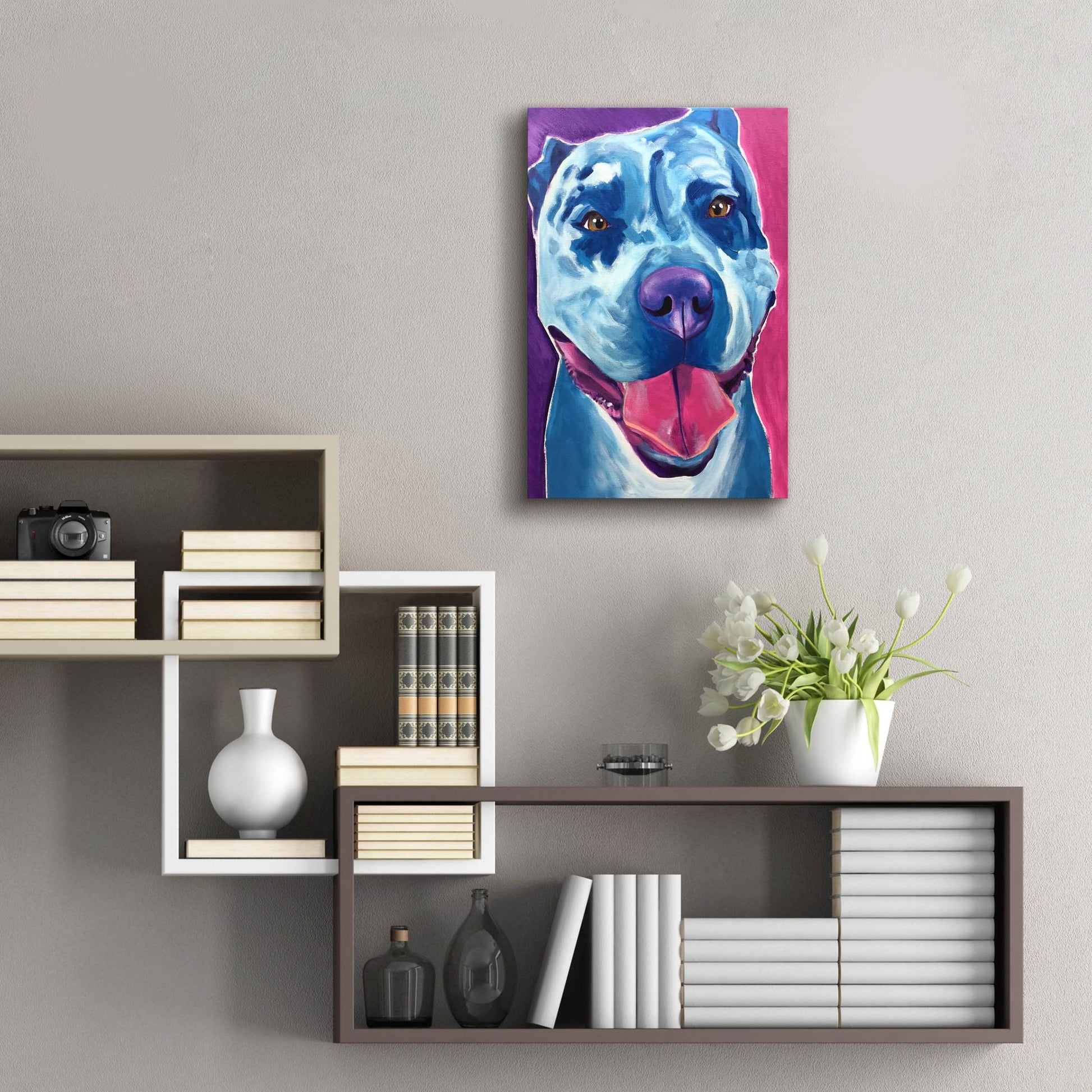 Epic Art 'Pit Bull - Merle2 by Dawg Painter, Acrylic Glass Wall Art,16x24