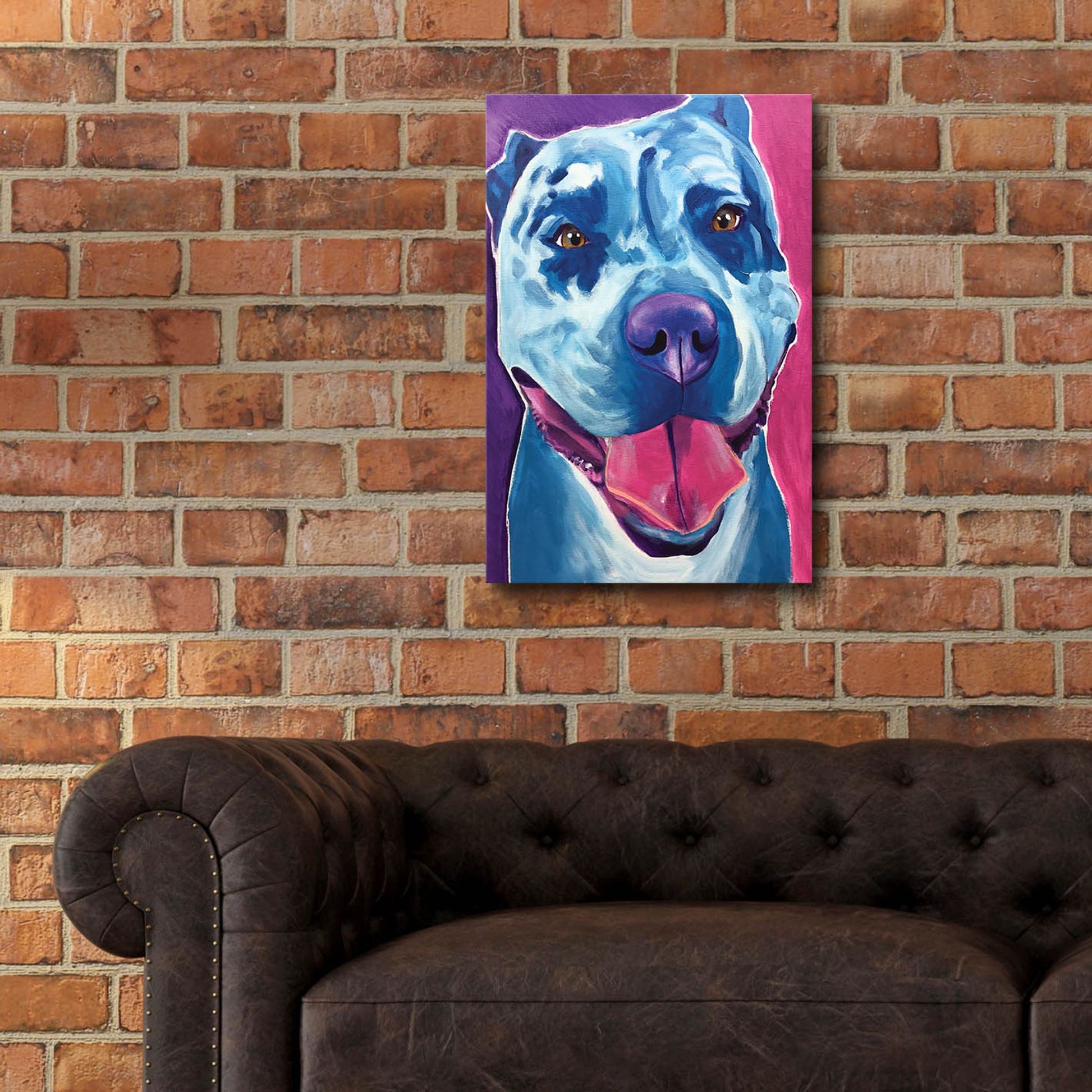 Epic Art 'Pit Bull - Merle2 by Dawg Painter, Acrylic Glass Wall Art,16x24