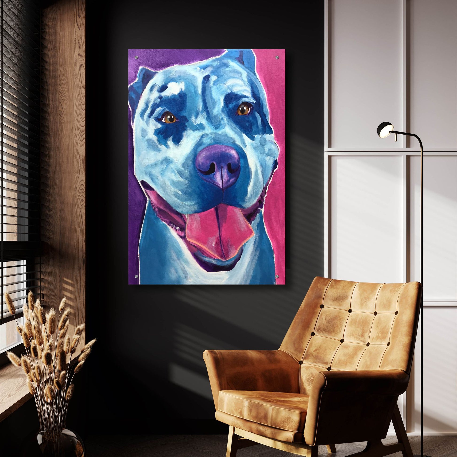 Epic Art 'Pit Bull - Merle2 by Dawg Painter, Acrylic Glass Wall Art,24x36