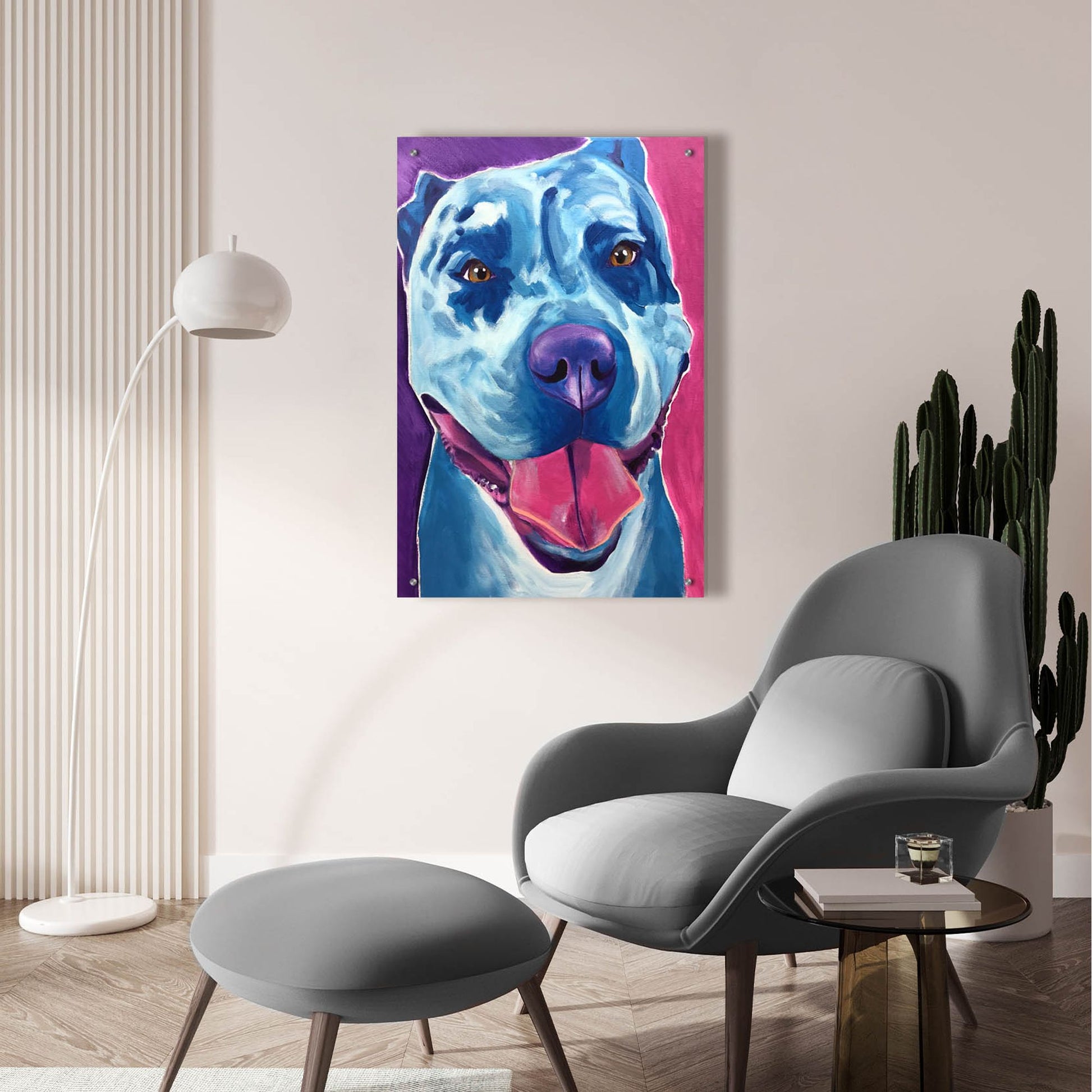 Epic Art 'Pit Bull - Merle2 by Dawg Painter, Acrylic Glass Wall Art,24x36