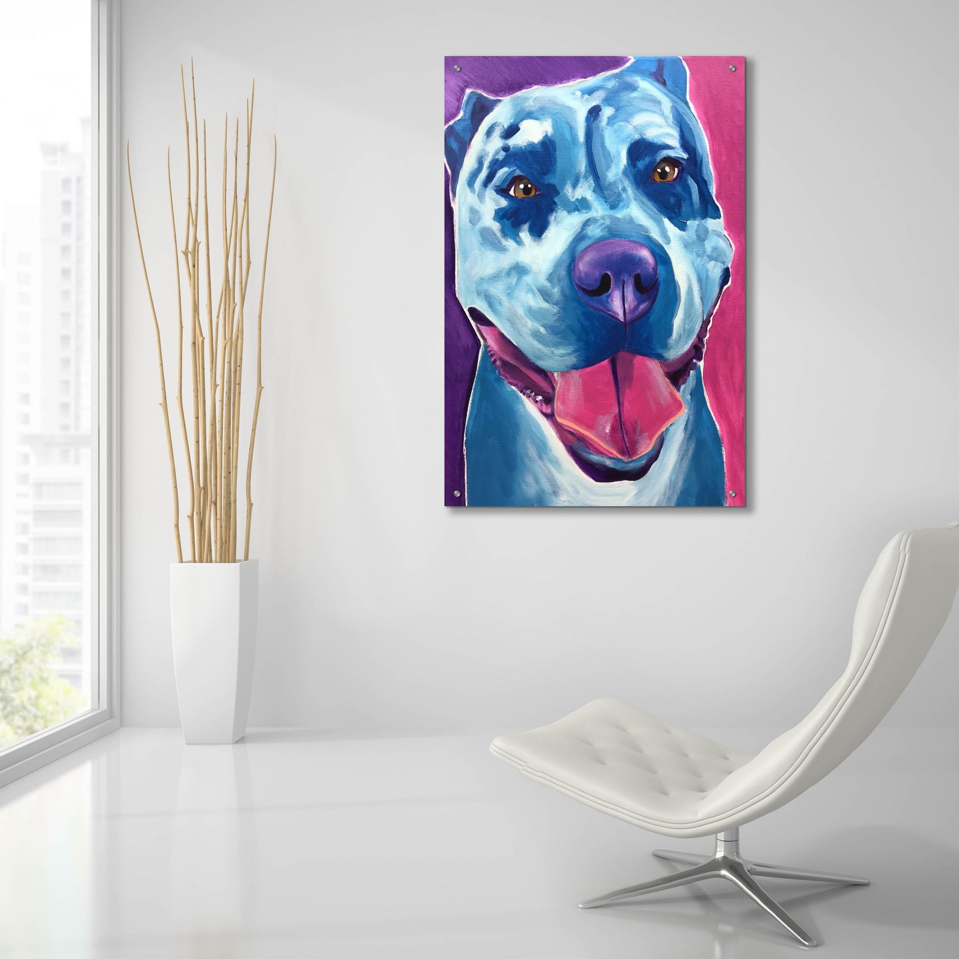 Epic Art 'Pit Bull - Merle2 by Dawg Painter, Acrylic Glass Wall Art,24x36