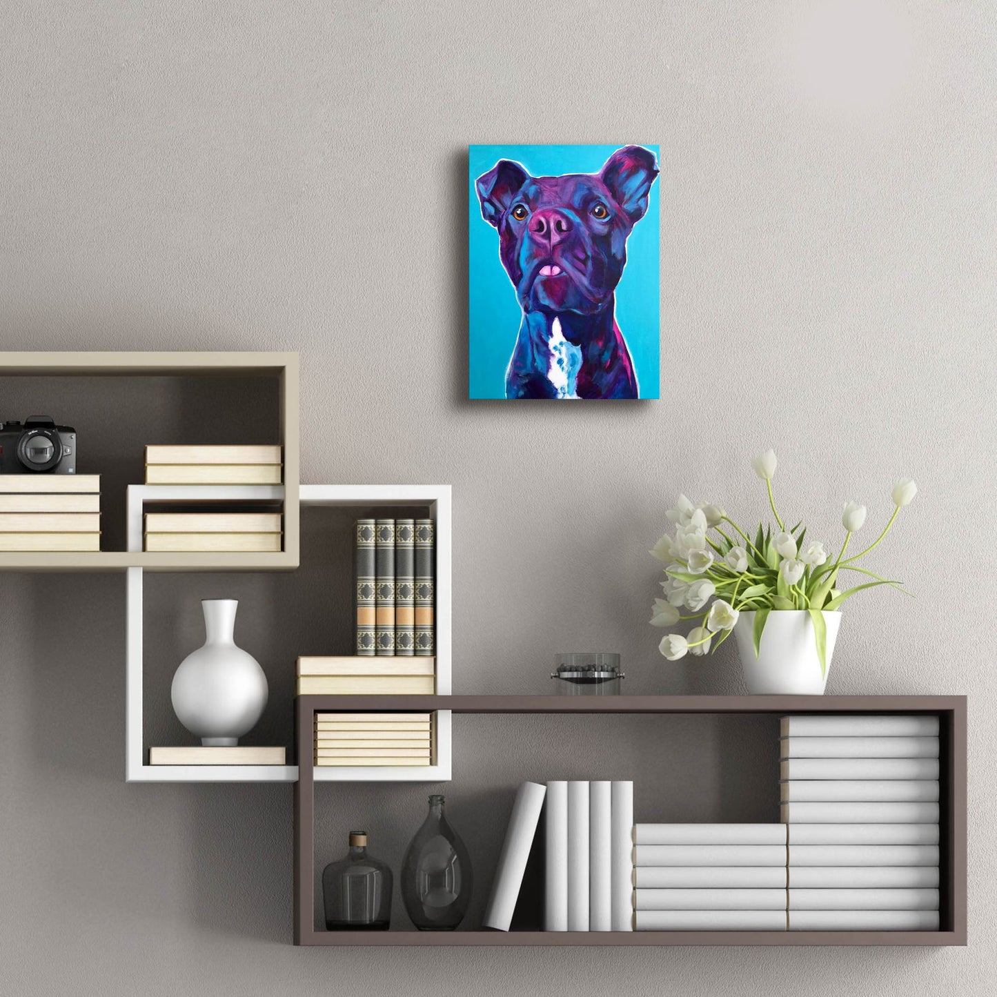 Epic Art 'Pit Bull - Neko2 by Dawg Painter, Acrylic Glass Wall Art,12x16