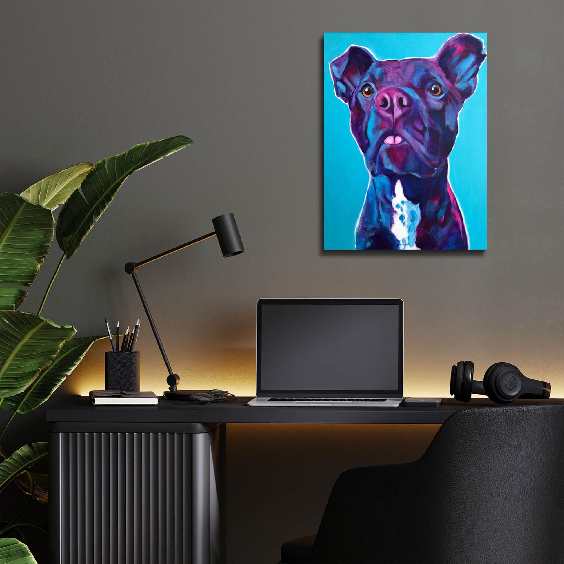 Epic Art 'Pit Bull - Neko2 by Dawg Painter, Acrylic Glass Wall Art,12x16