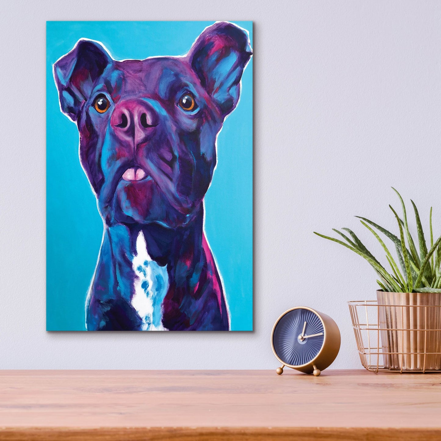 Epic Art 'Pit Bull - Neko2 by Dawg Painter, Acrylic Glass Wall Art,12x16