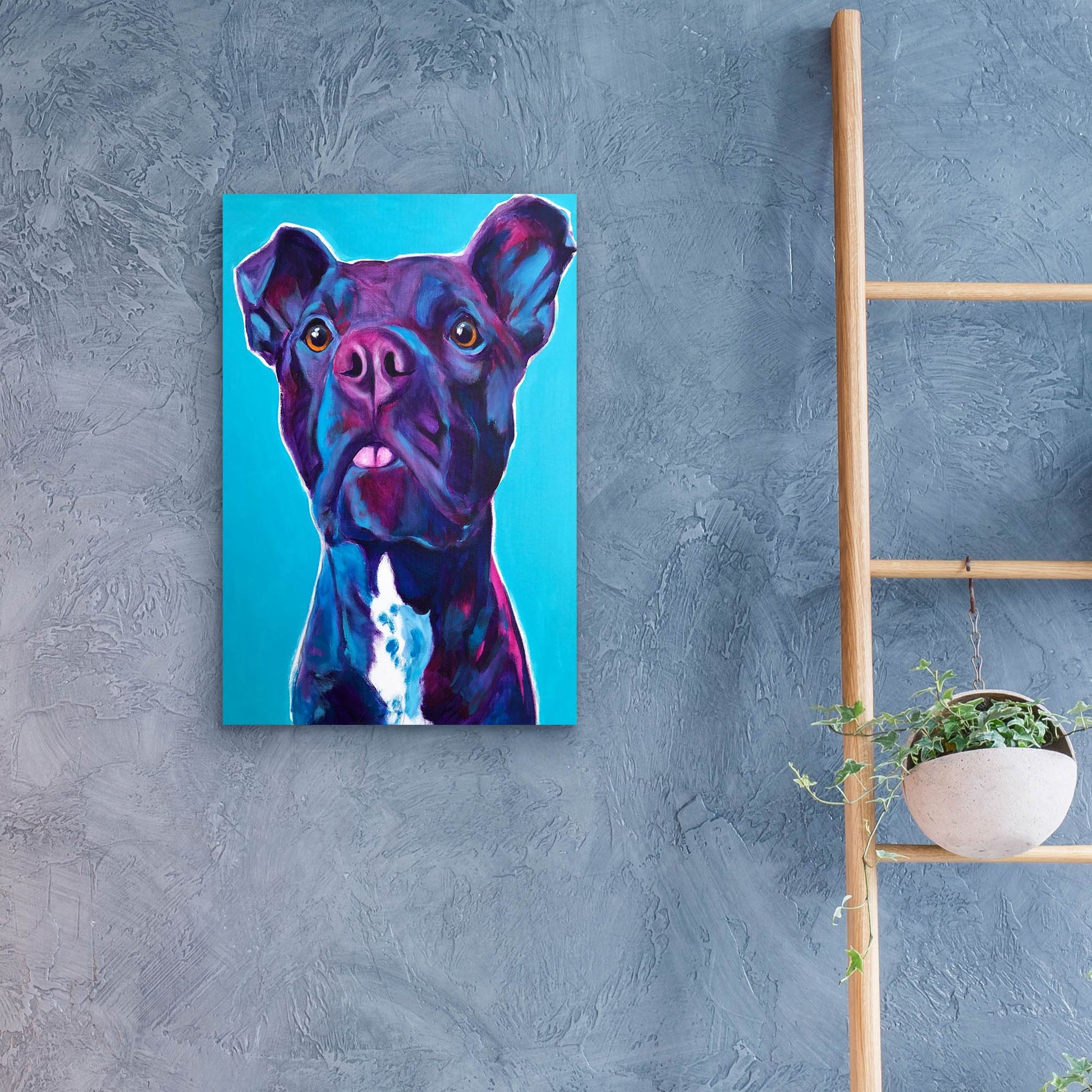 Epic Art 'Pit Bull - Neko2 by Dawg Painter, Acrylic Glass Wall Art,16x24