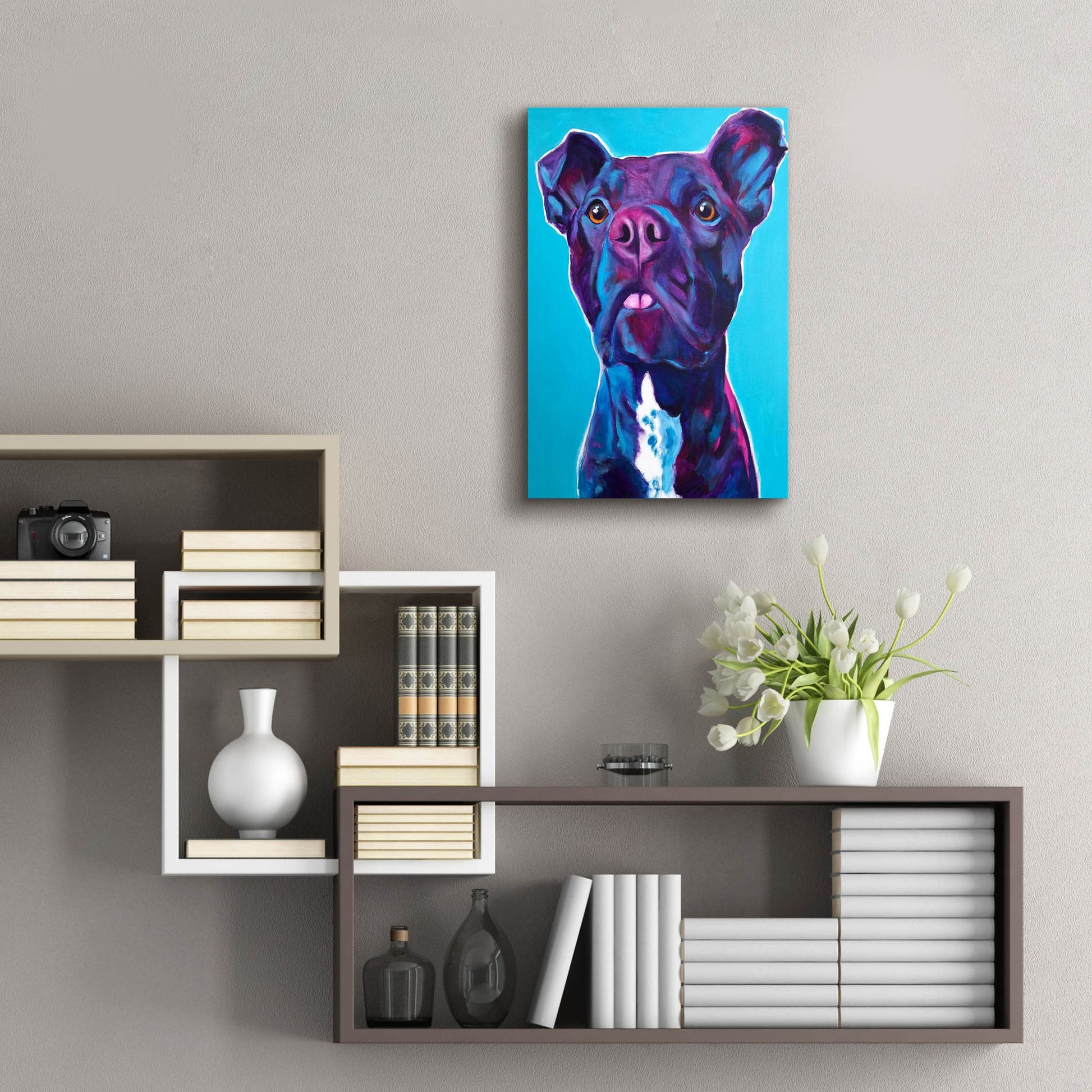 Epic Art 'Pit Bull - Neko2 by Dawg Painter, Acrylic Glass Wall Art,16x24