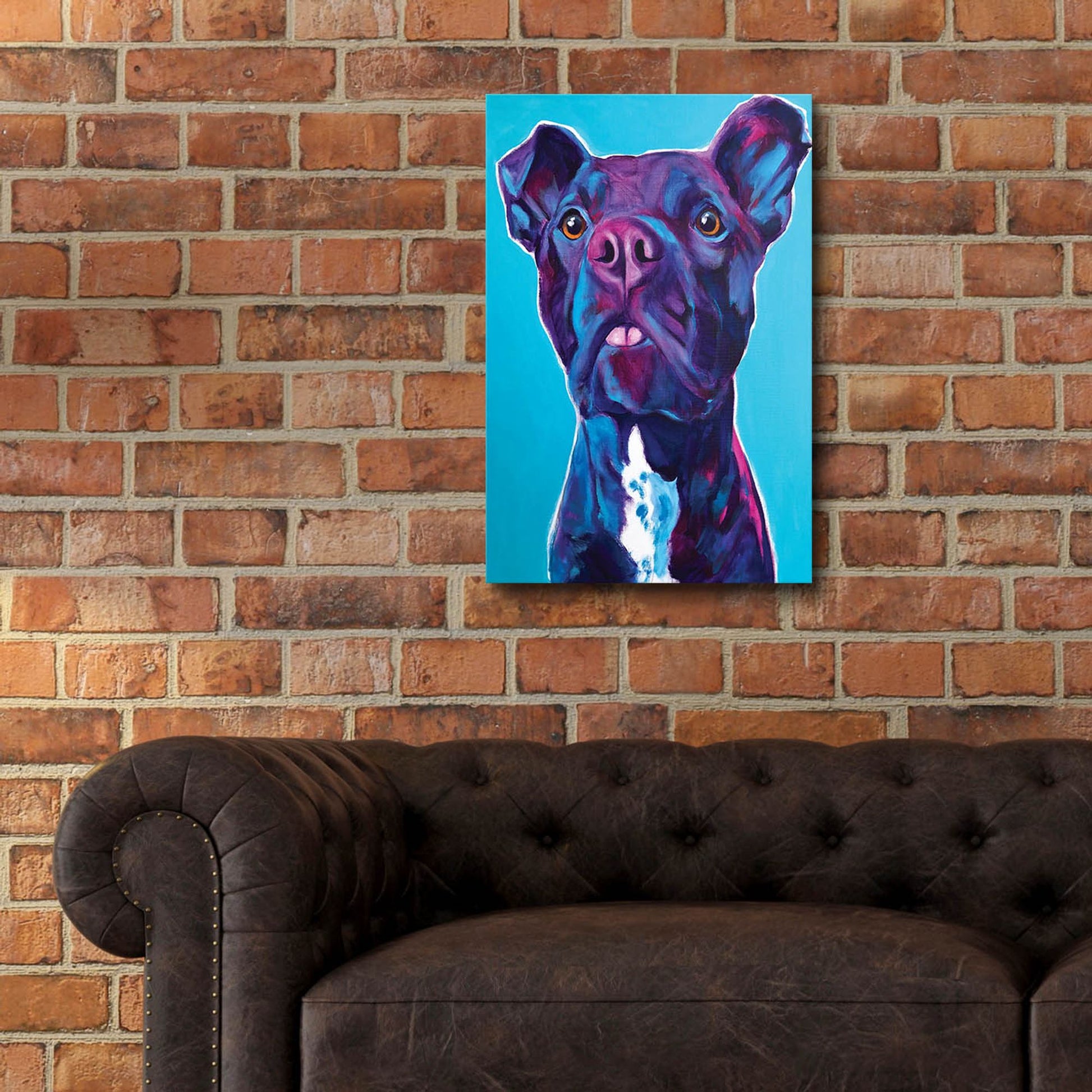 Epic Art 'Pit Bull - Neko2 by Dawg Painter, Acrylic Glass Wall Art,16x24