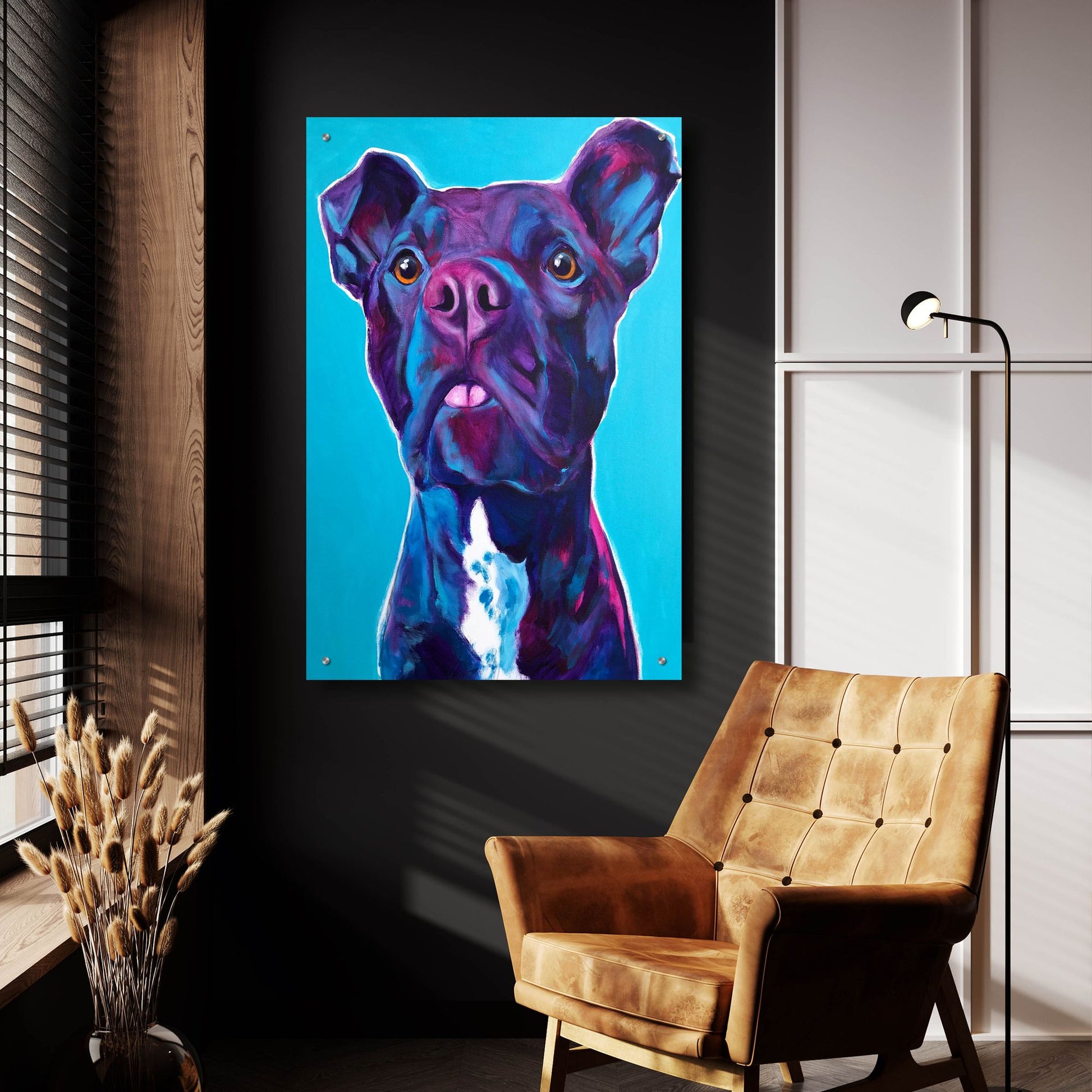 Epic Art 'Pit Bull - Neko2 by Dawg Painter, Acrylic Glass Wall Art,24x36