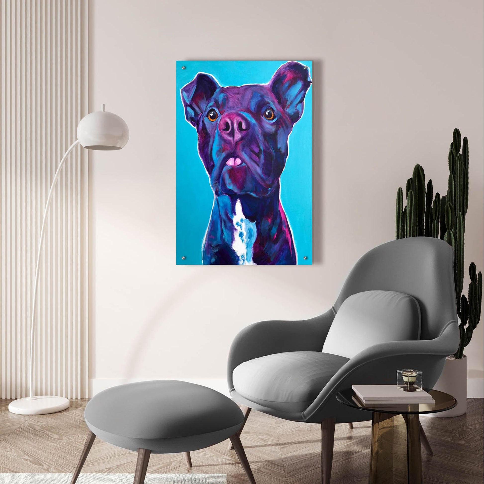 Epic Art 'Pit Bull - Neko2 by Dawg Painter, Acrylic Glass Wall Art,24x36