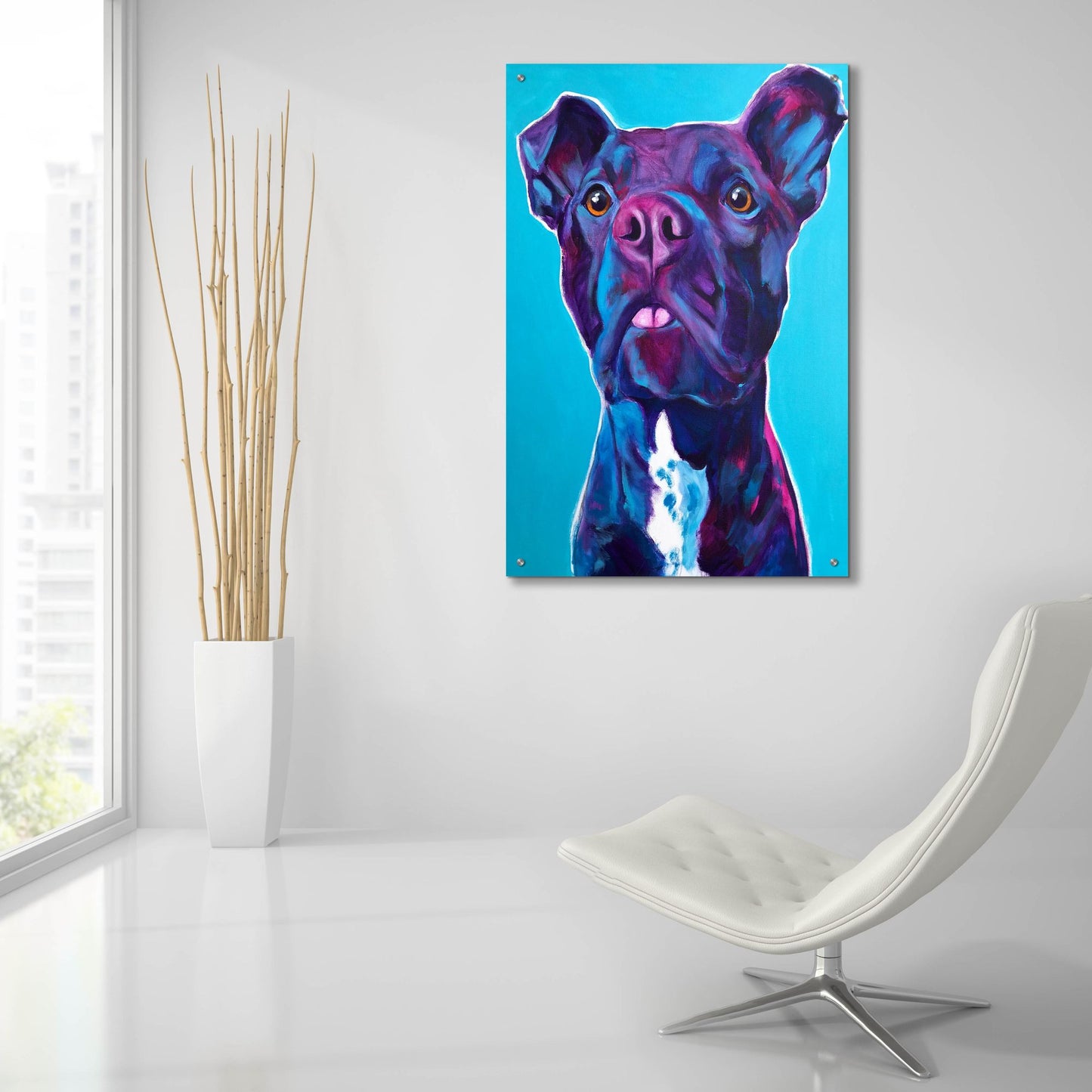 Epic Art 'Pit Bull - Neko2 by Dawg Painter, Acrylic Glass Wall Art,24x36