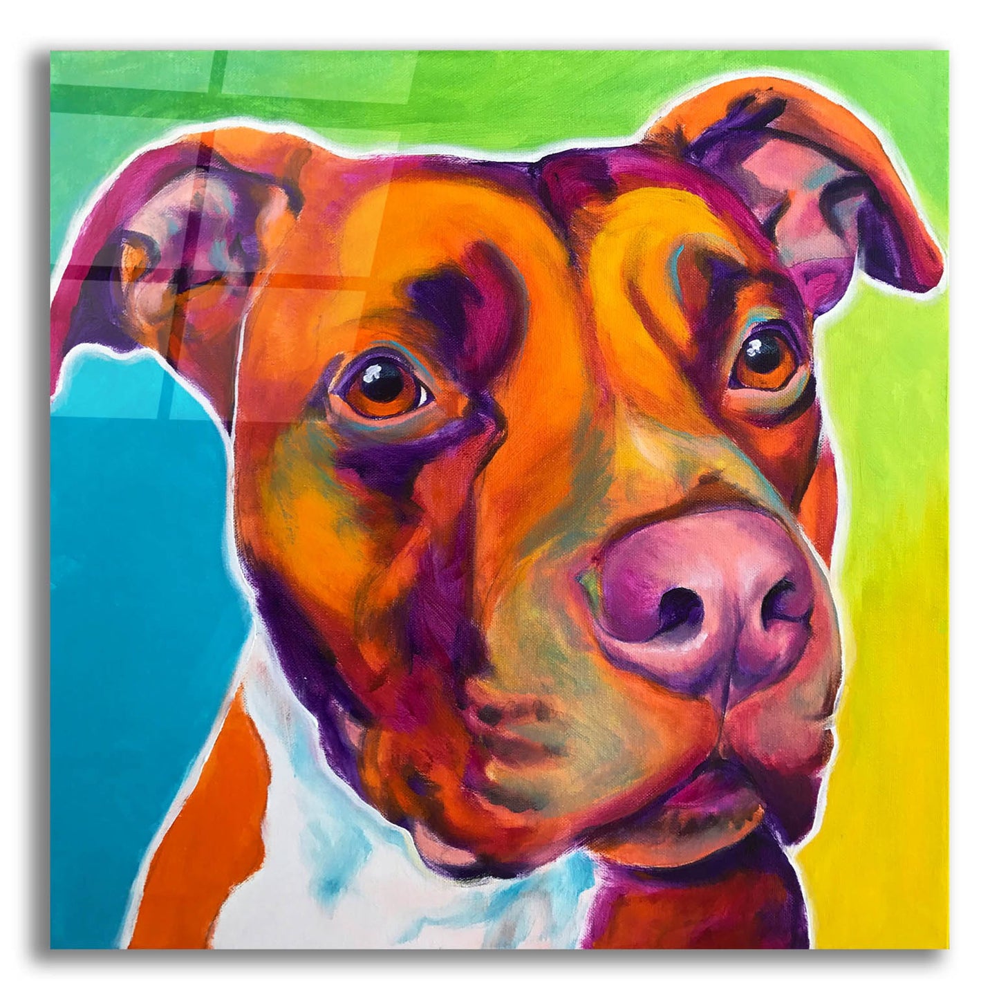 Epic Art 'Pit Bull - Red2 by Dawg Painter, Acrylic Glass Wall Art