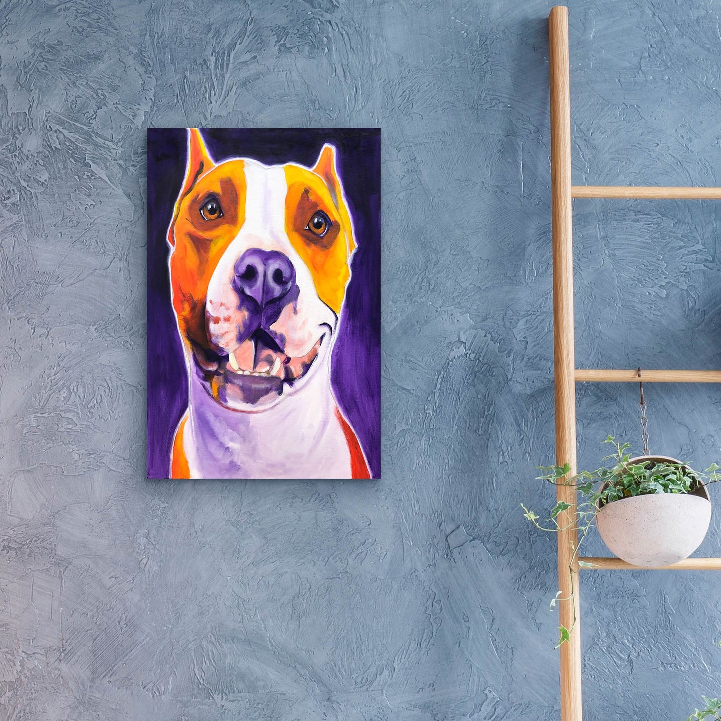 Epic Art 'Pit Bull - Rexy2 by Dawg Painter, Acrylic Glass Wall Art,16x24