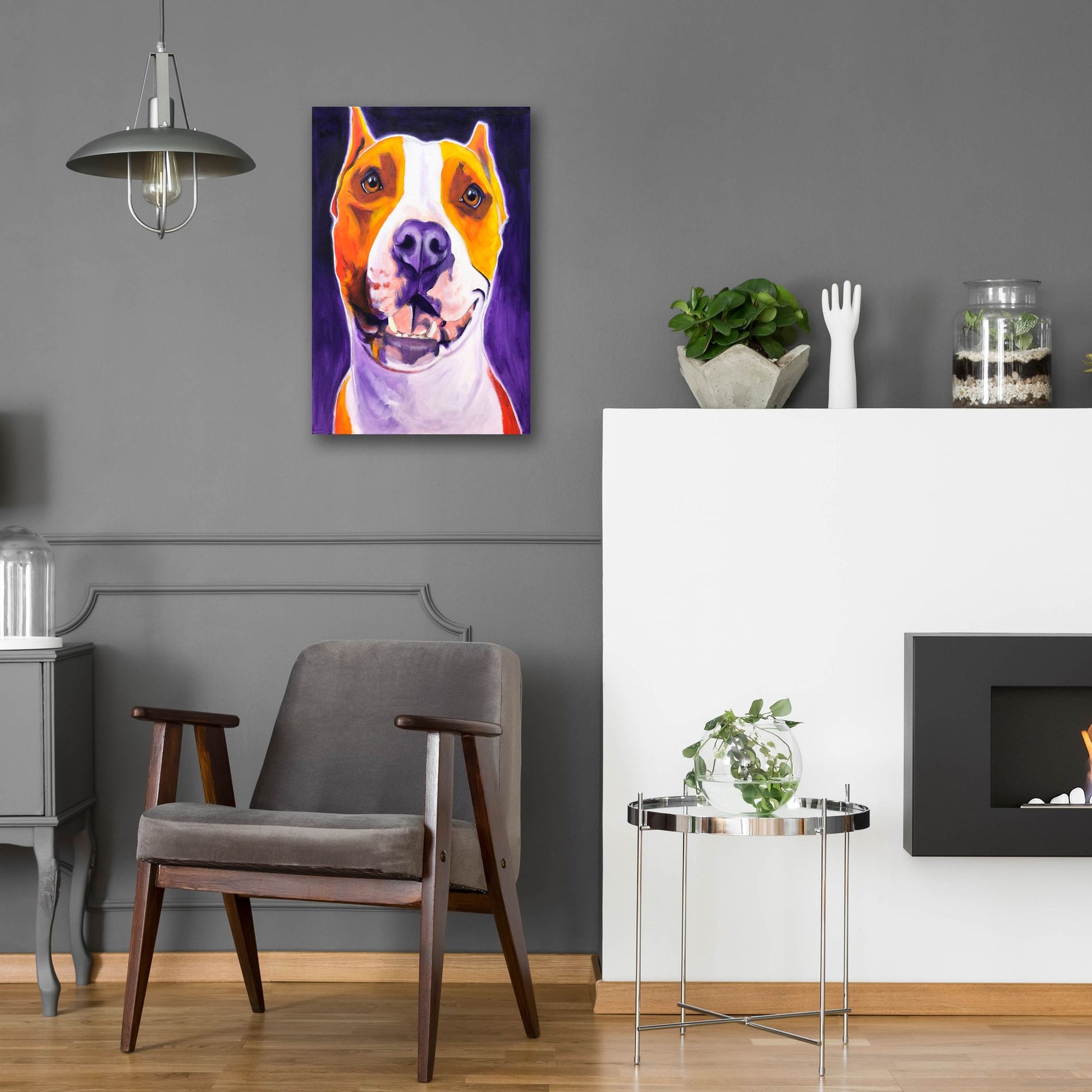 Epic Art 'Pit Bull - Rexy2 by Dawg Painter, Acrylic Glass Wall Art,16x24