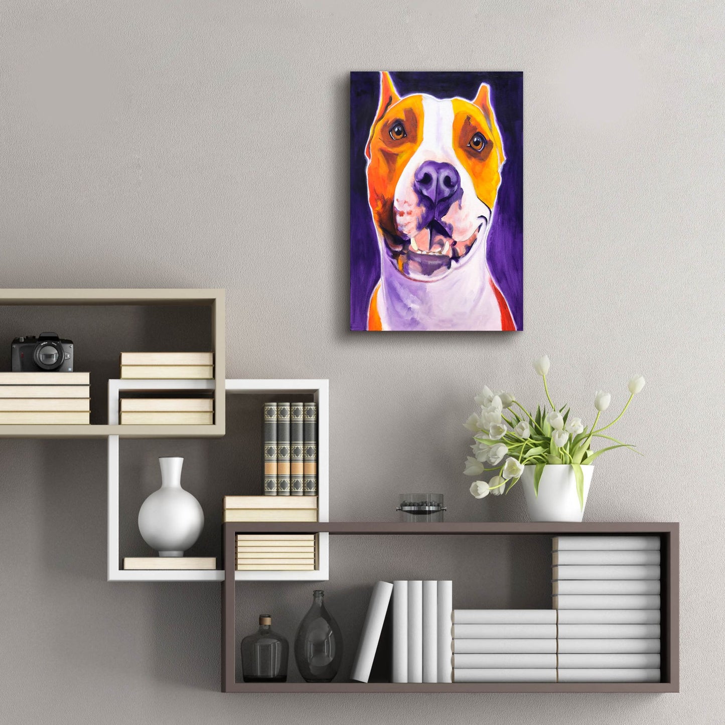 Epic Art 'Pit Bull - Rexy2 by Dawg Painter, Acrylic Glass Wall Art,16x24