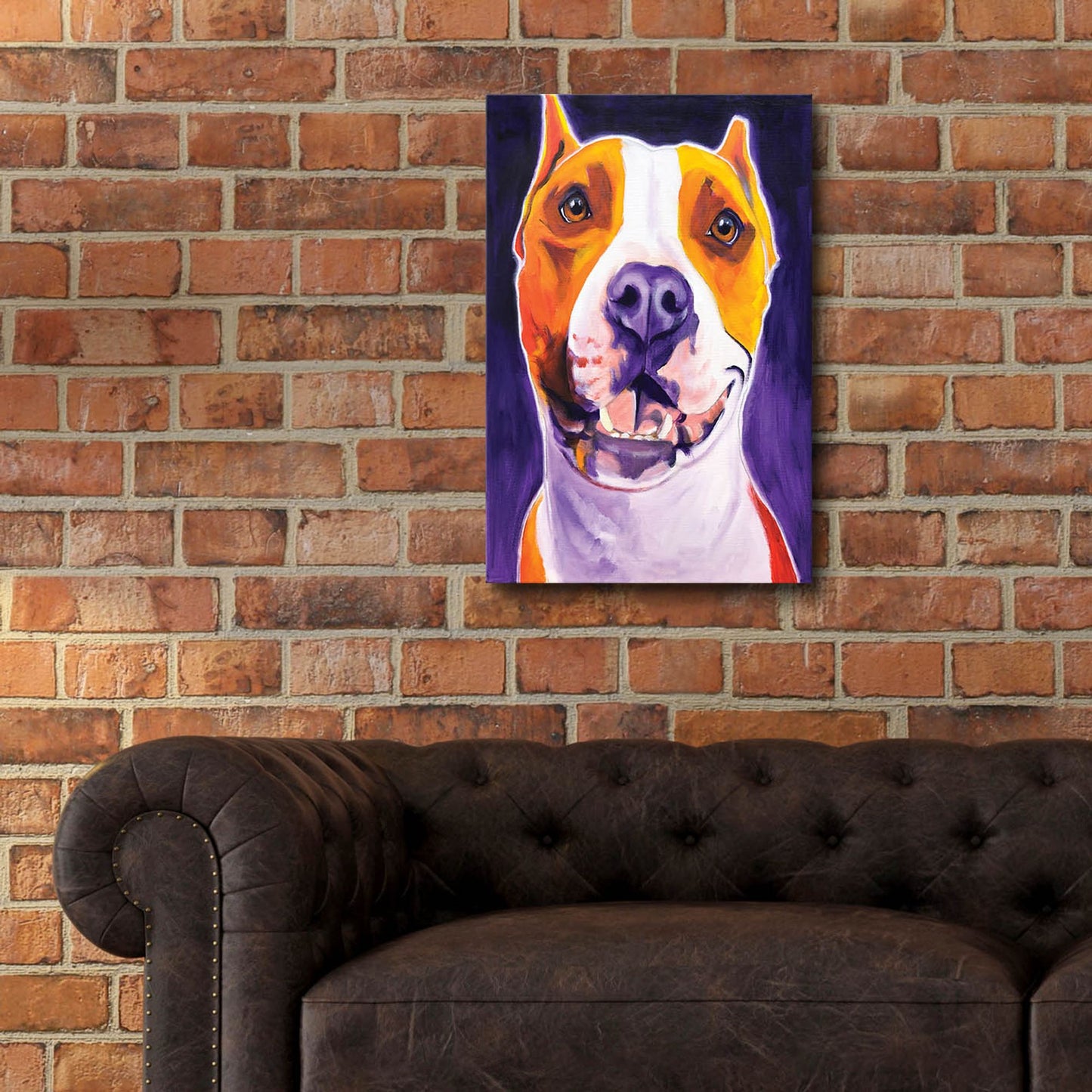 Epic Art 'Pit Bull - Rexy2 by Dawg Painter, Acrylic Glass Wall Art,16x24