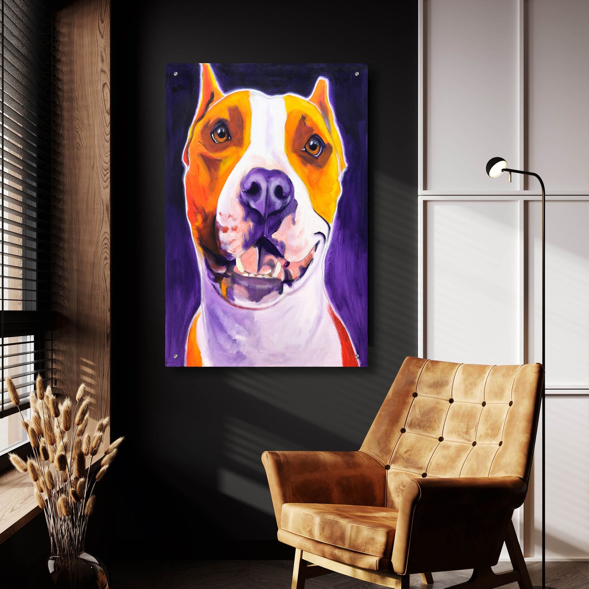 Epic Art 'Pit Bull - Rexy2 by Dawg Painter, Acrylic Glass Wall Art,24x36